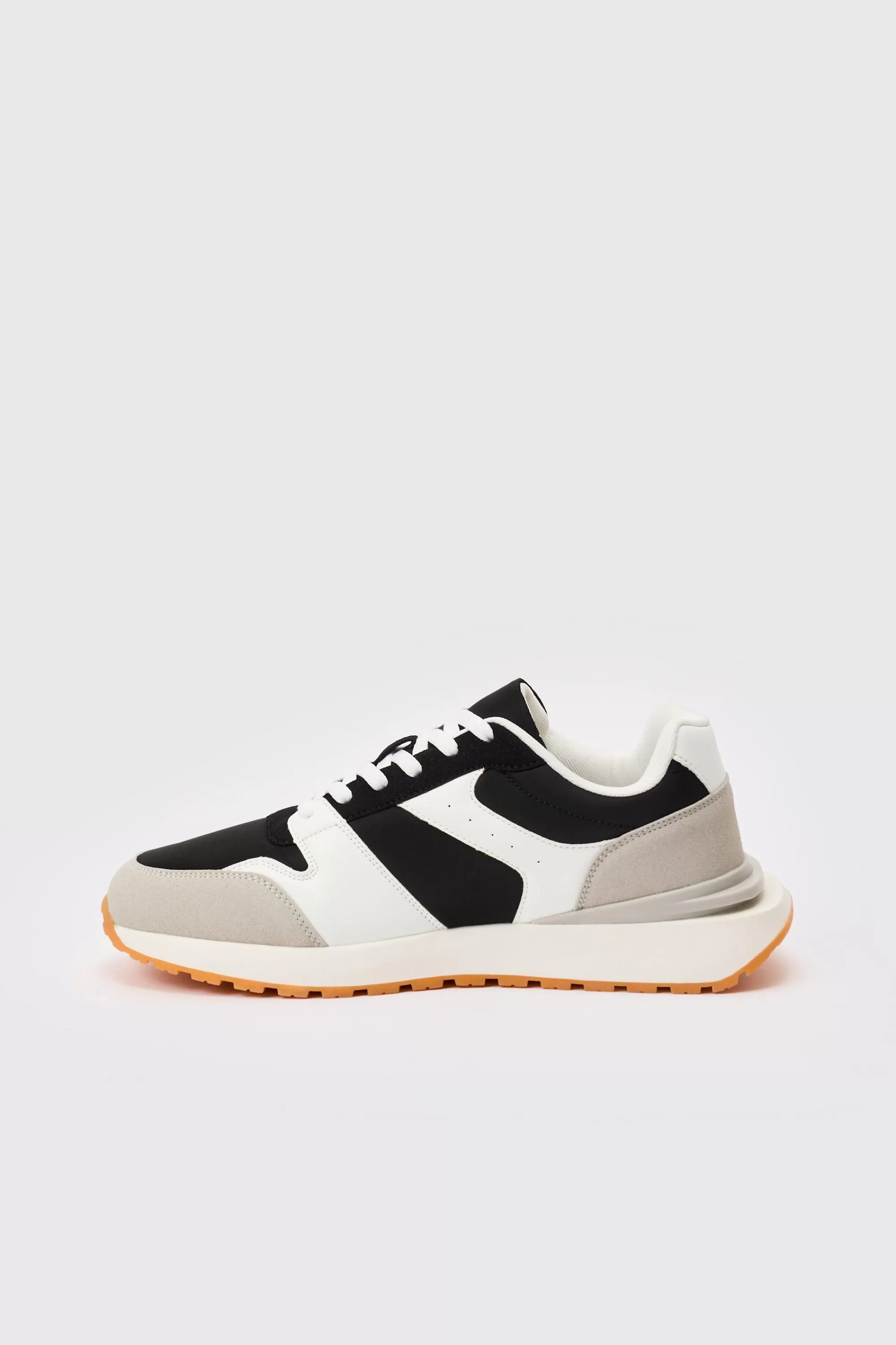 boohooMAN Contrast Panel Chunky Sole Trainer In | UK