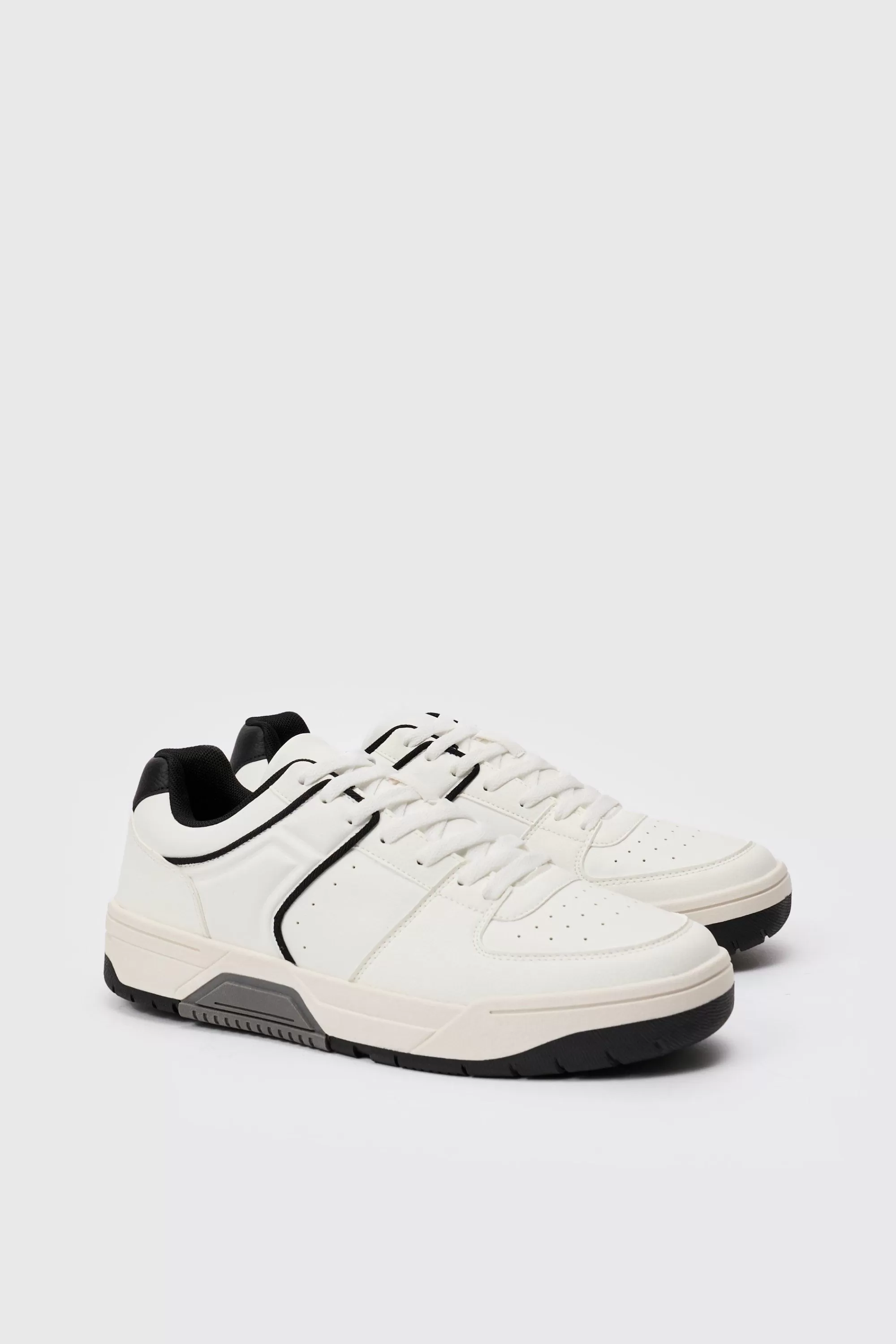 boohooMAN Contrast Piping Chunky Trainer In | UK