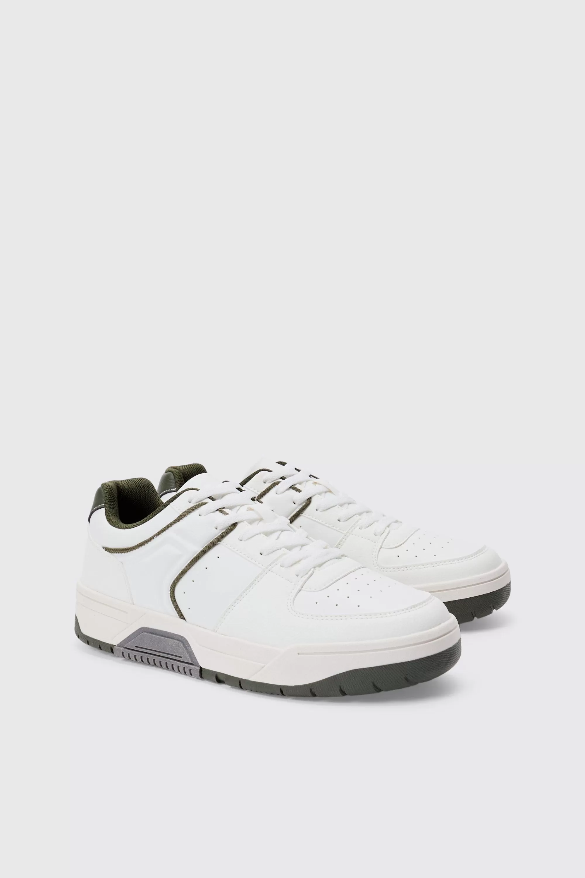 boohooMAN Contrast Piping Chunky Trainer In | UK