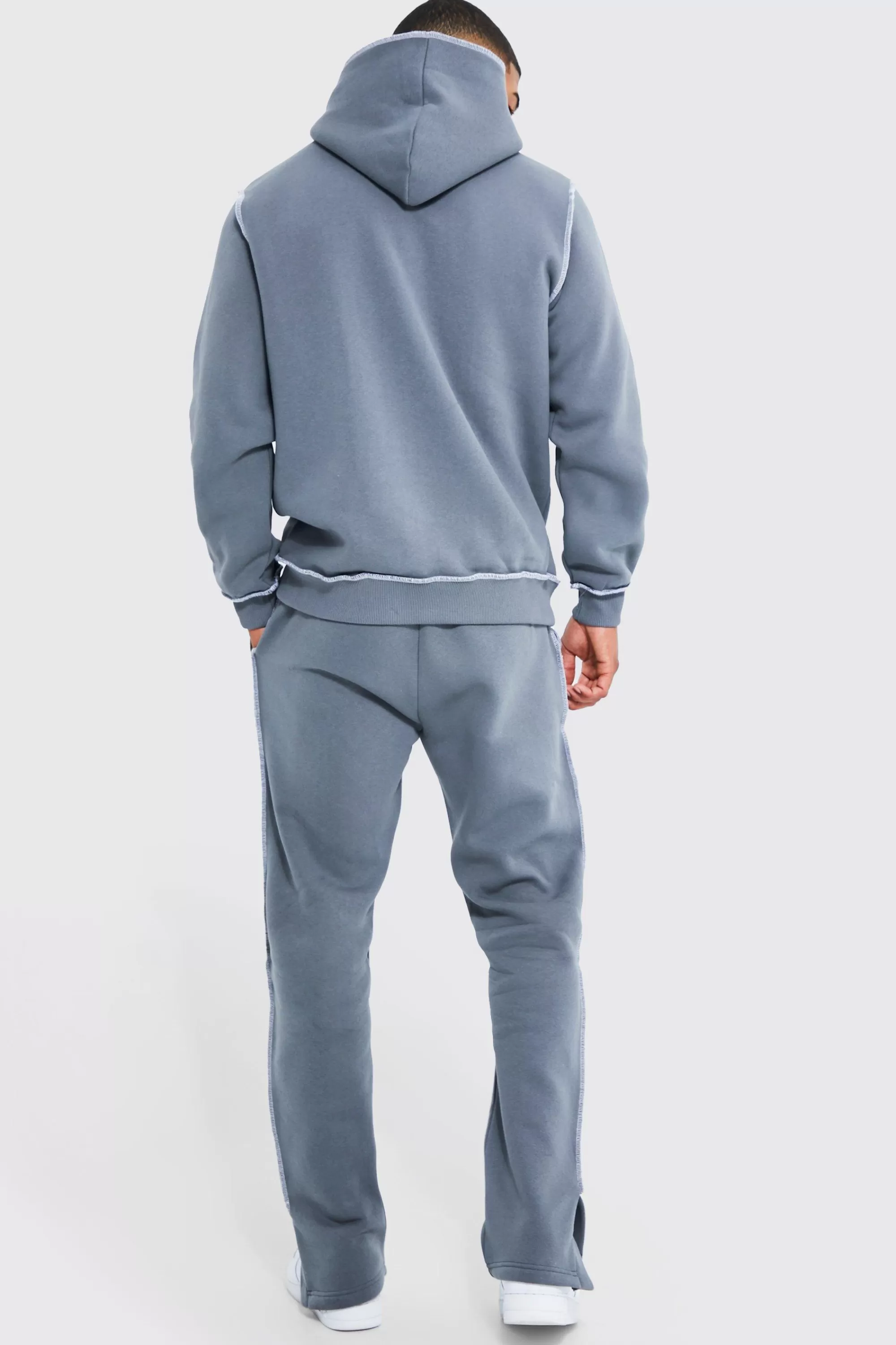 boohooMAN Contrast Stitch Detail Hoodie | UK