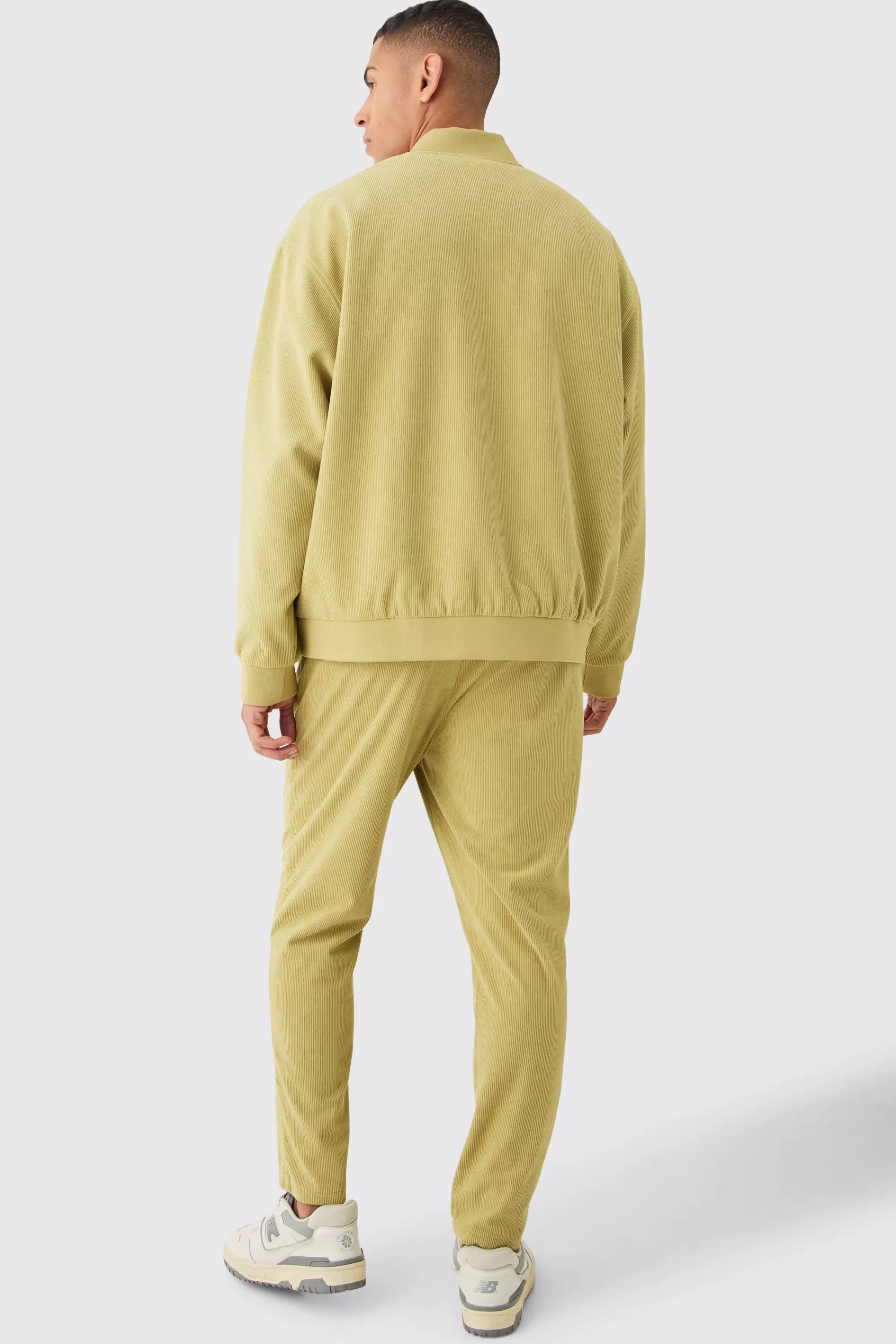 boohooMAN Corduroy Oversized Bomber Jacket | UK