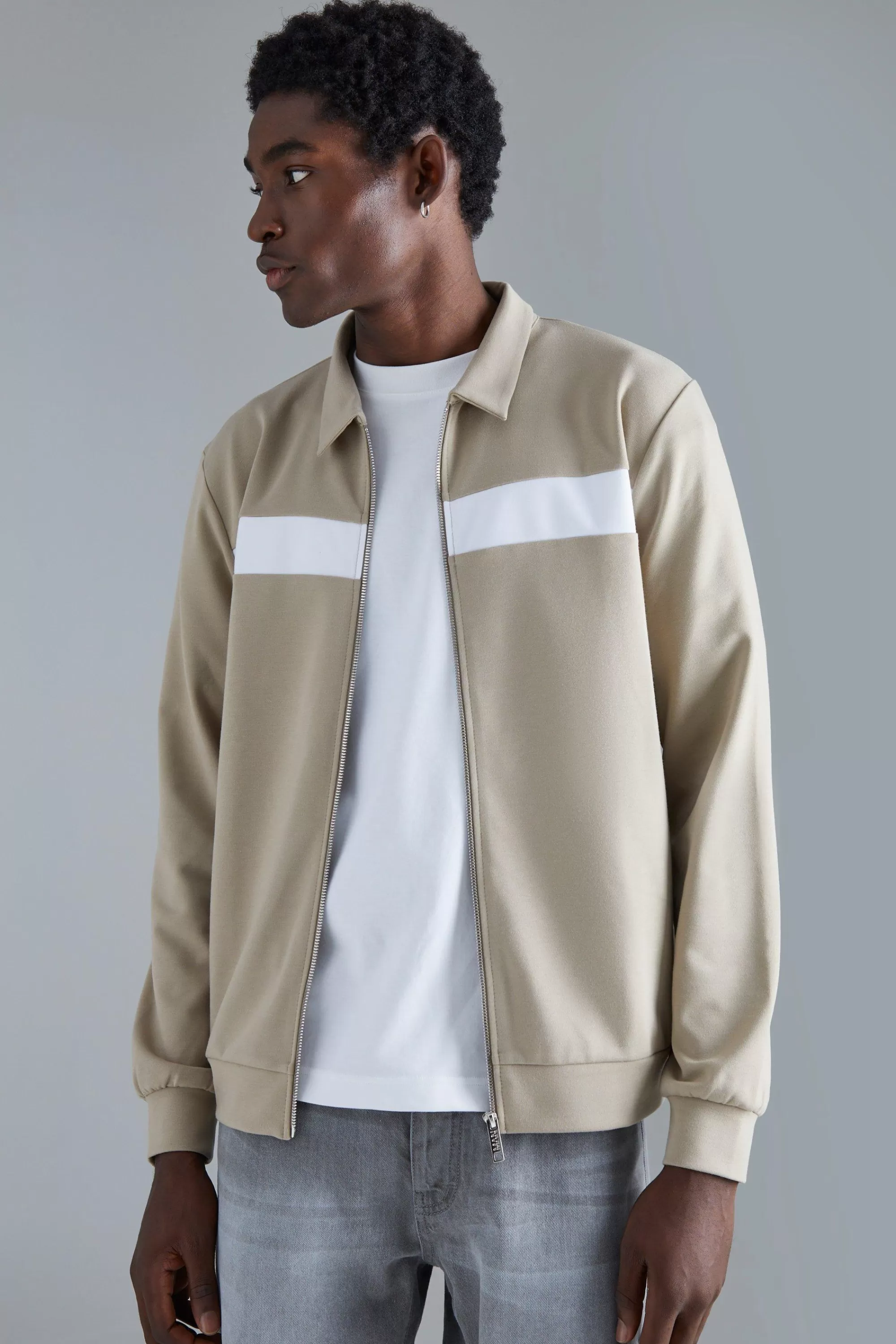 boohooMAN Core Interlock Harrington | UK