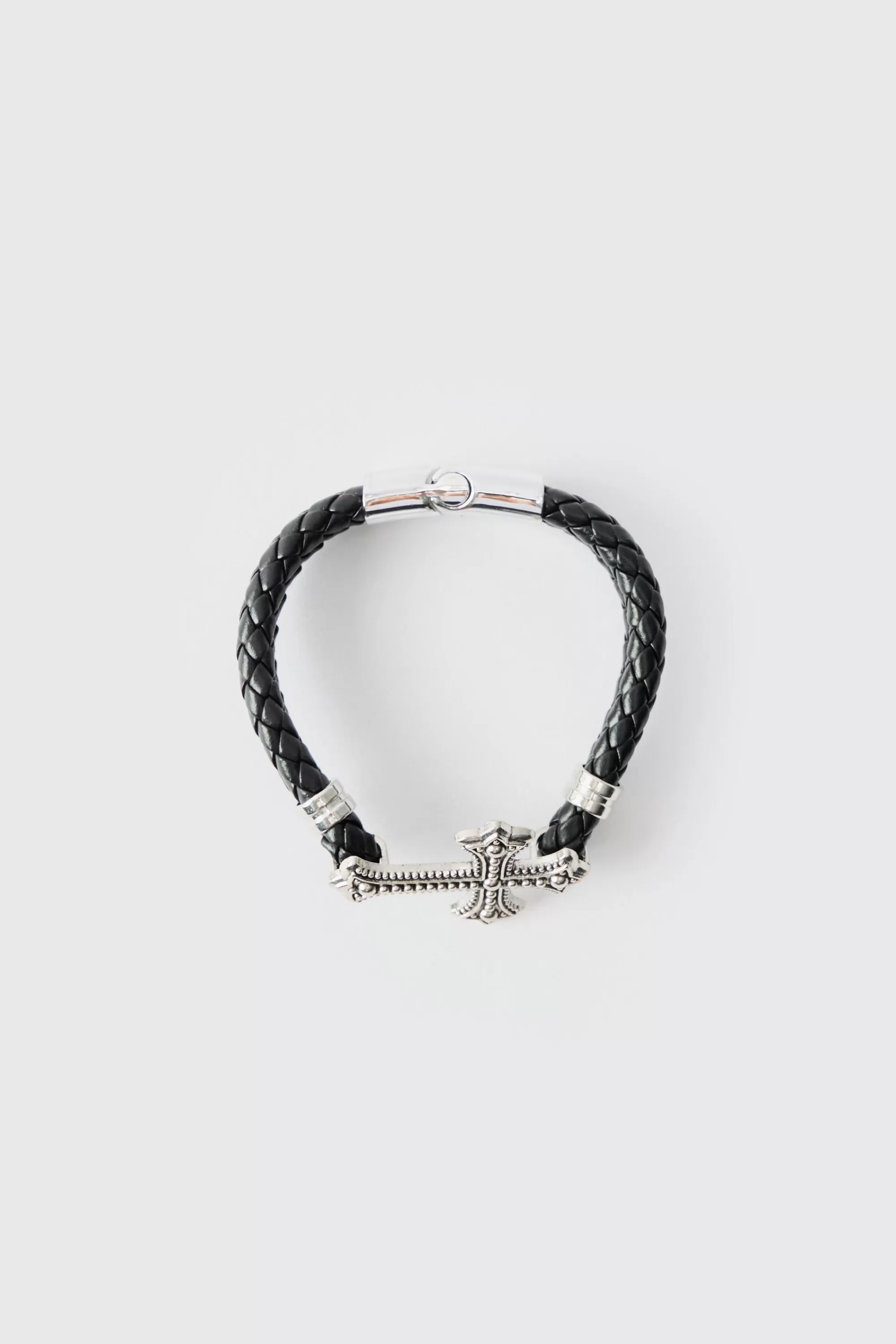 boohooMAN Cross Rope Bracelet | UK