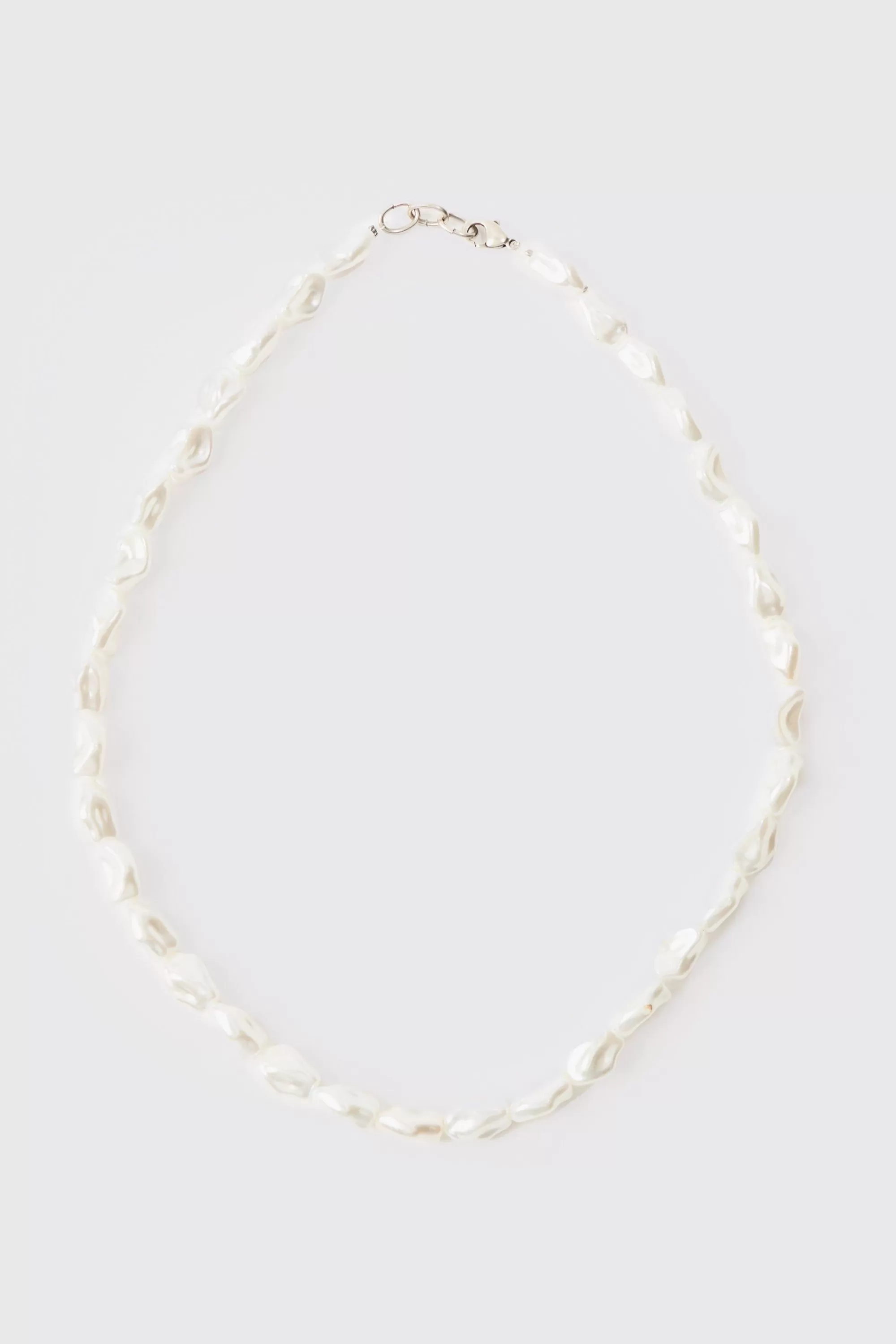 boohooMAN Crushed Pearl Effect Necklace | UK