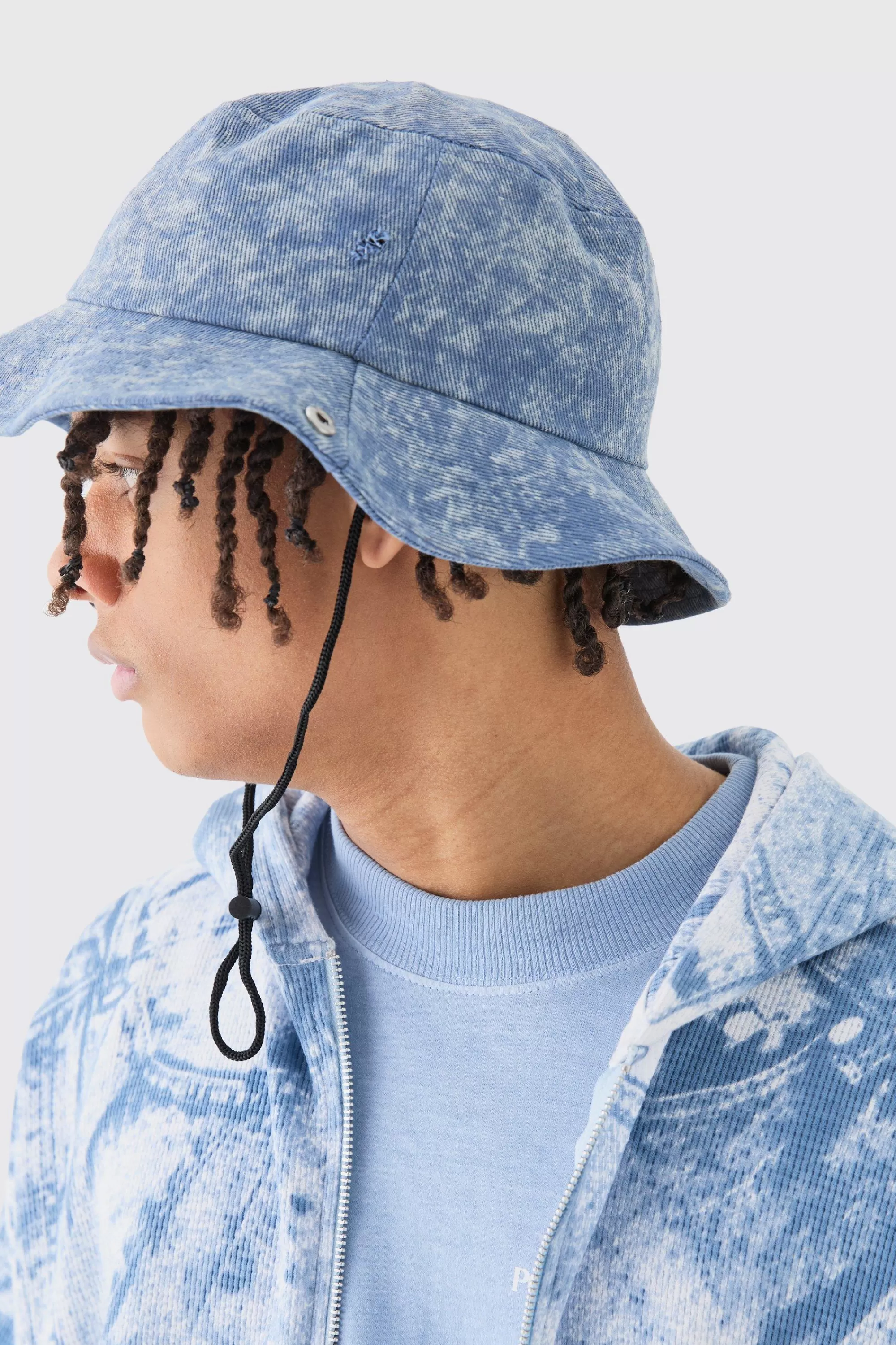 boohooMAN Denim Bucket Hat In | UK