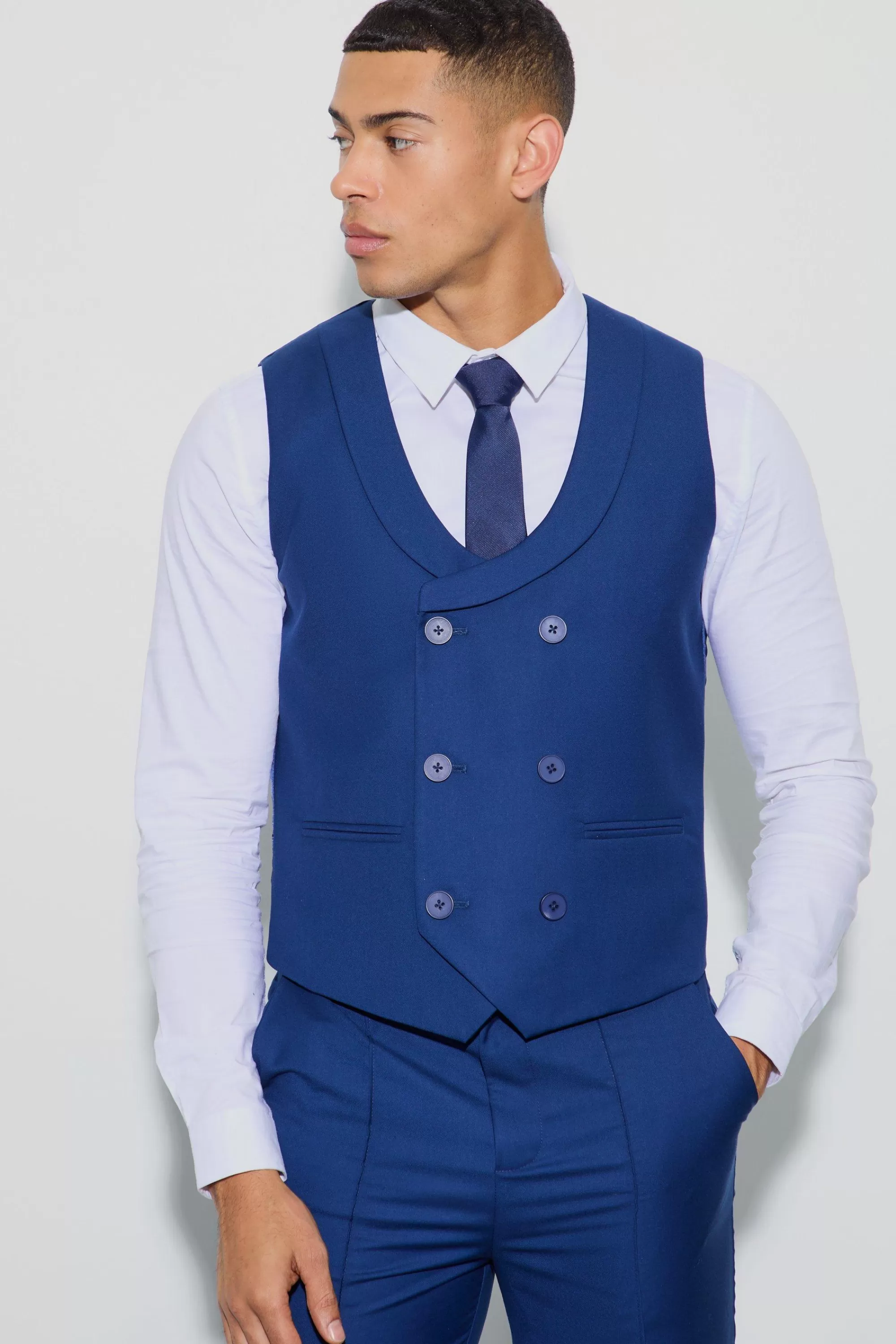 boohooMAN Double Breasted Waistcoat | UK