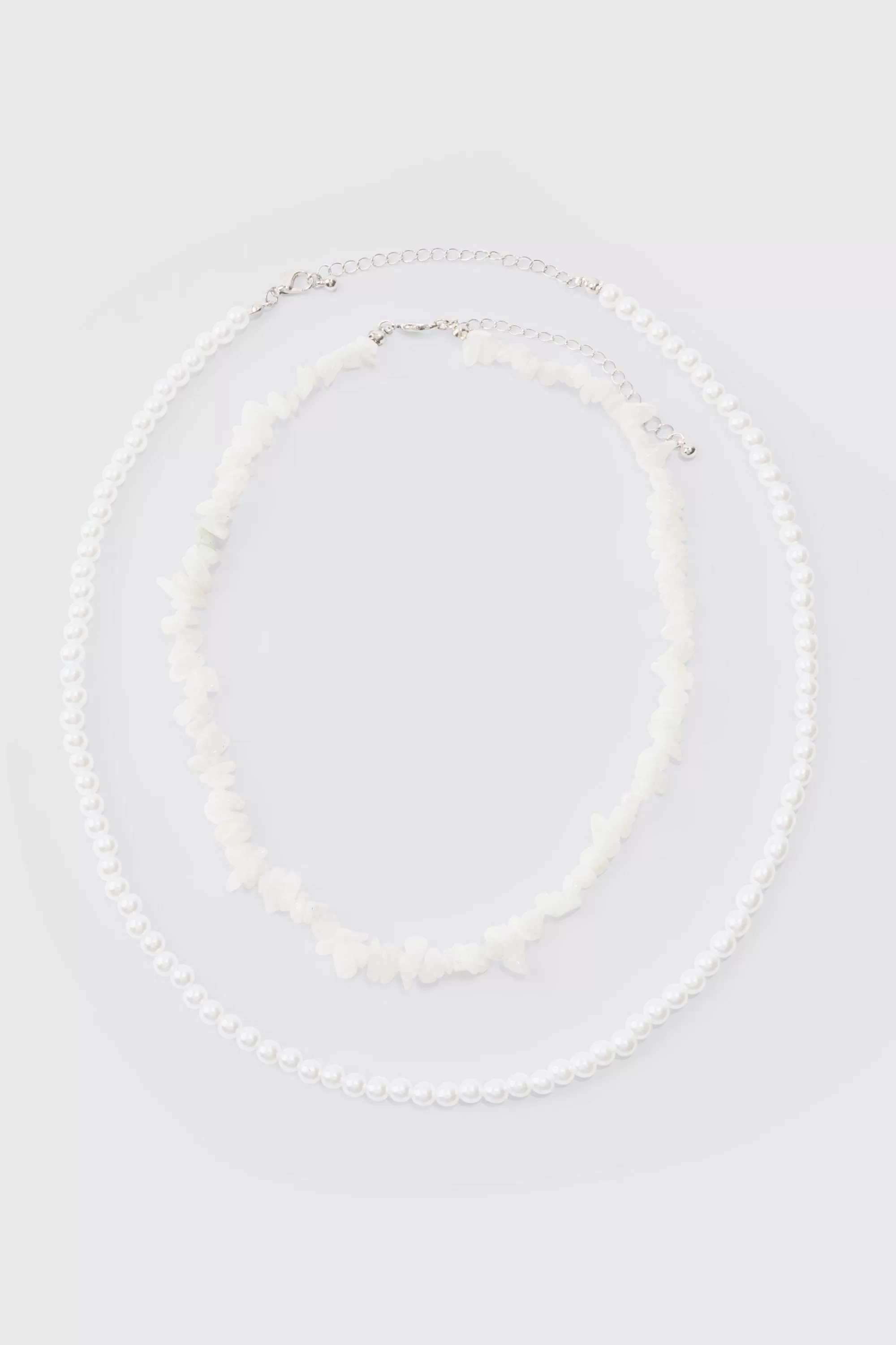 boohooMAN Double Layer Beaded Necklace In | UK
