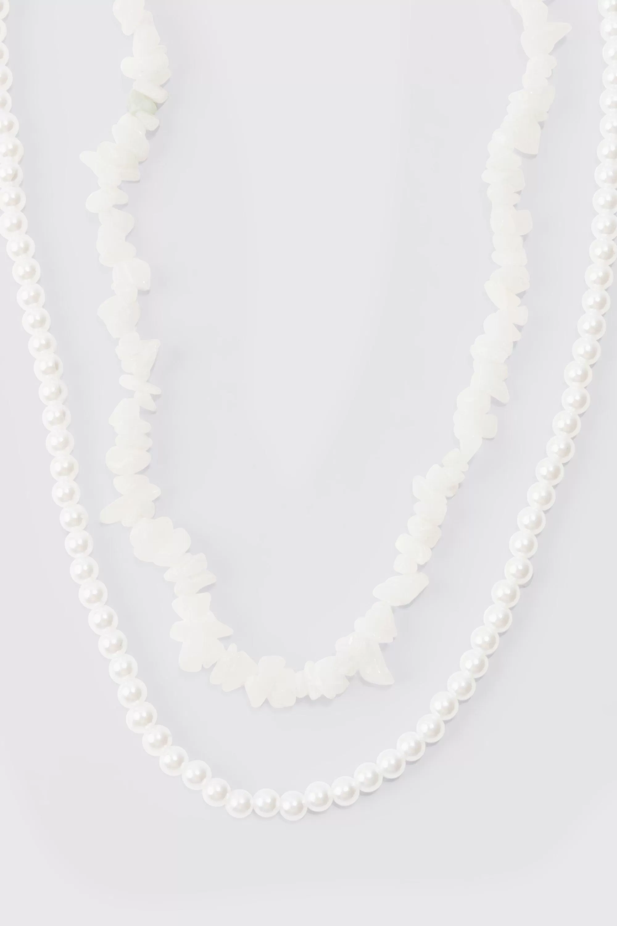 boohooMAN Double Layer Beaded Necklace In | UK