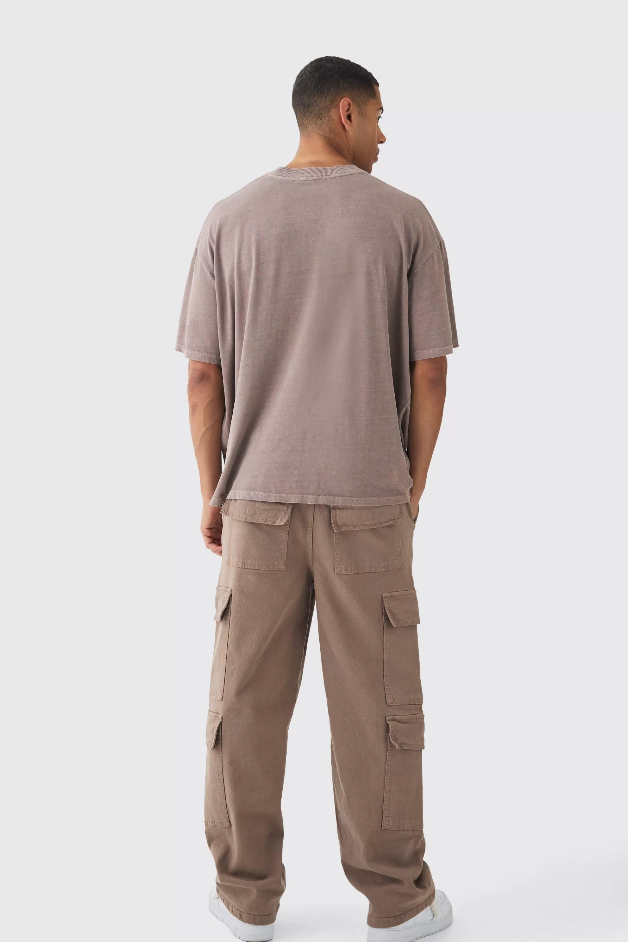 boohooMAN Elasticated Baggy Fit Multi Cargo Trousers | UK