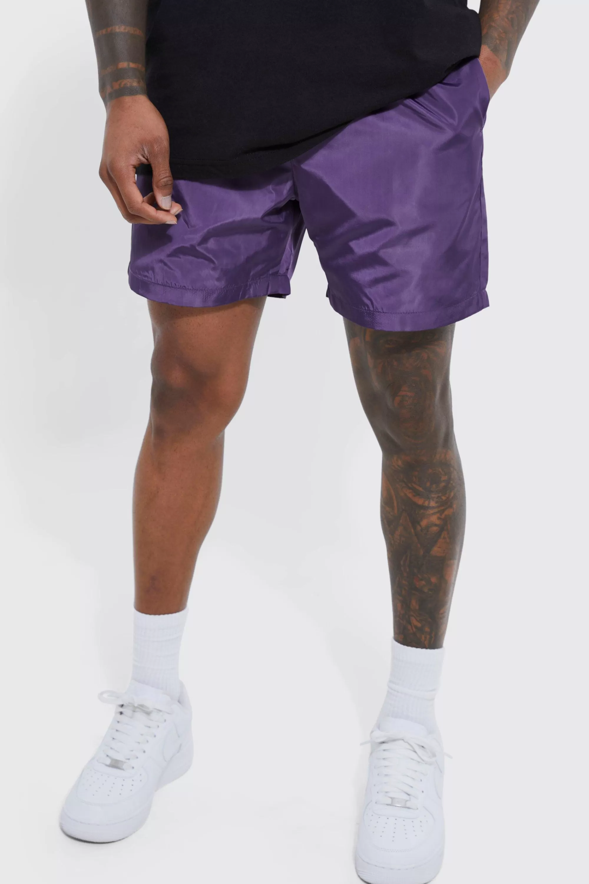 boohooMAN Elasticated Waist Comfort Nylon Short | UK