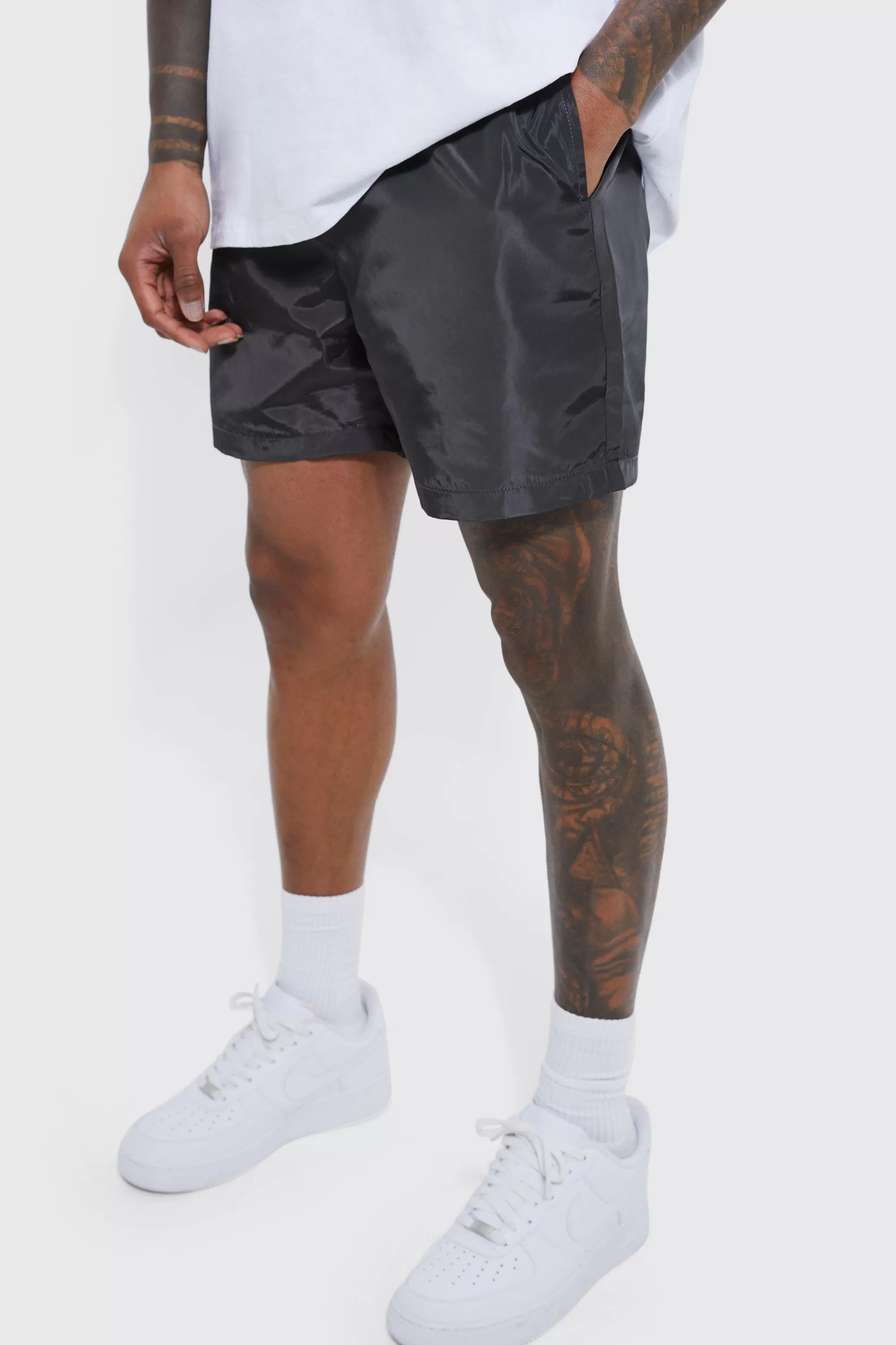 boohooMAN Elasticated Waist Comfort Nylon Short | UK