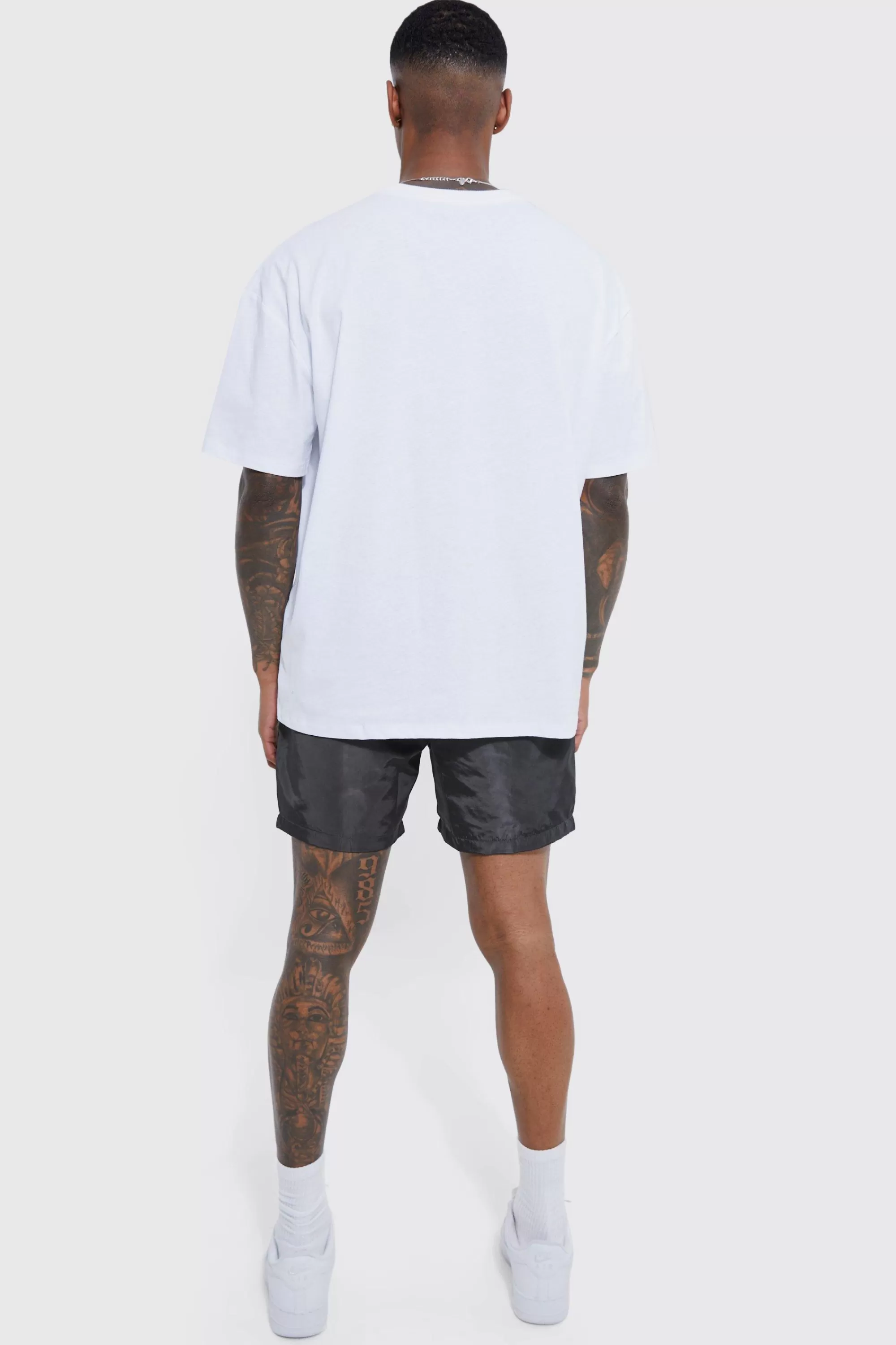 boohooMAN Elasticated Waist Comfort Nylon Short | UK