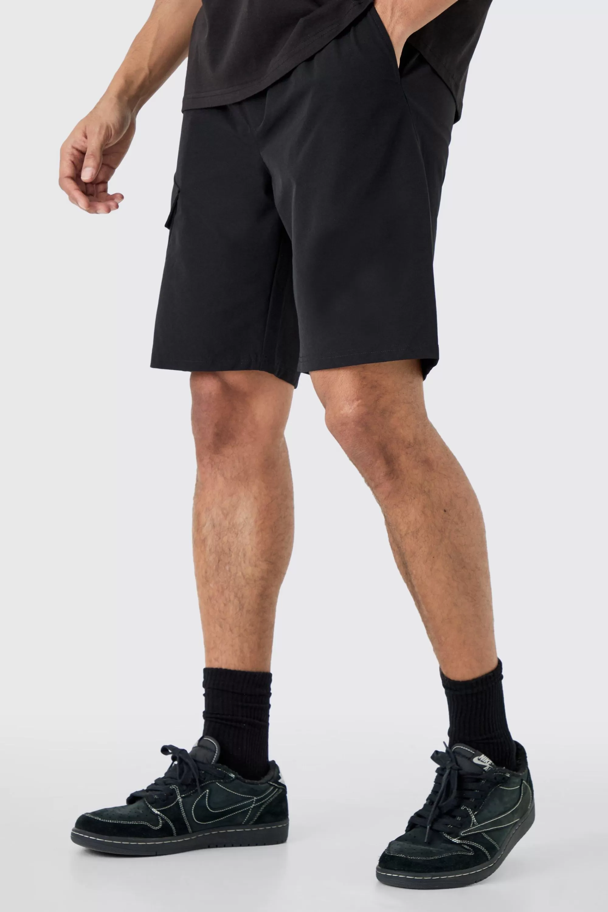 boohooMAN Elasticated Waist Comfort Technical Stretch Short | UK