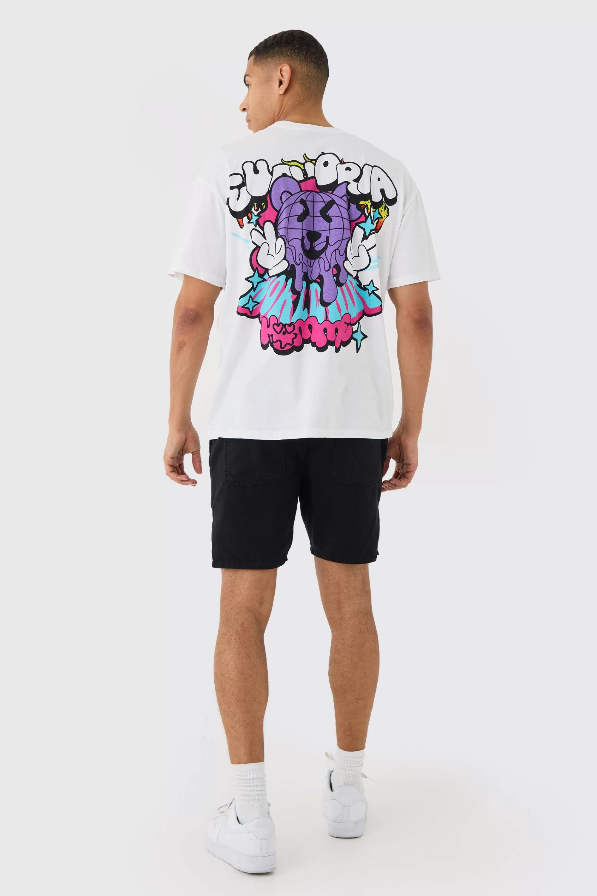 boohooMAN Elasticated Waist Contrast Drawcord Split Hem Shorts | UK