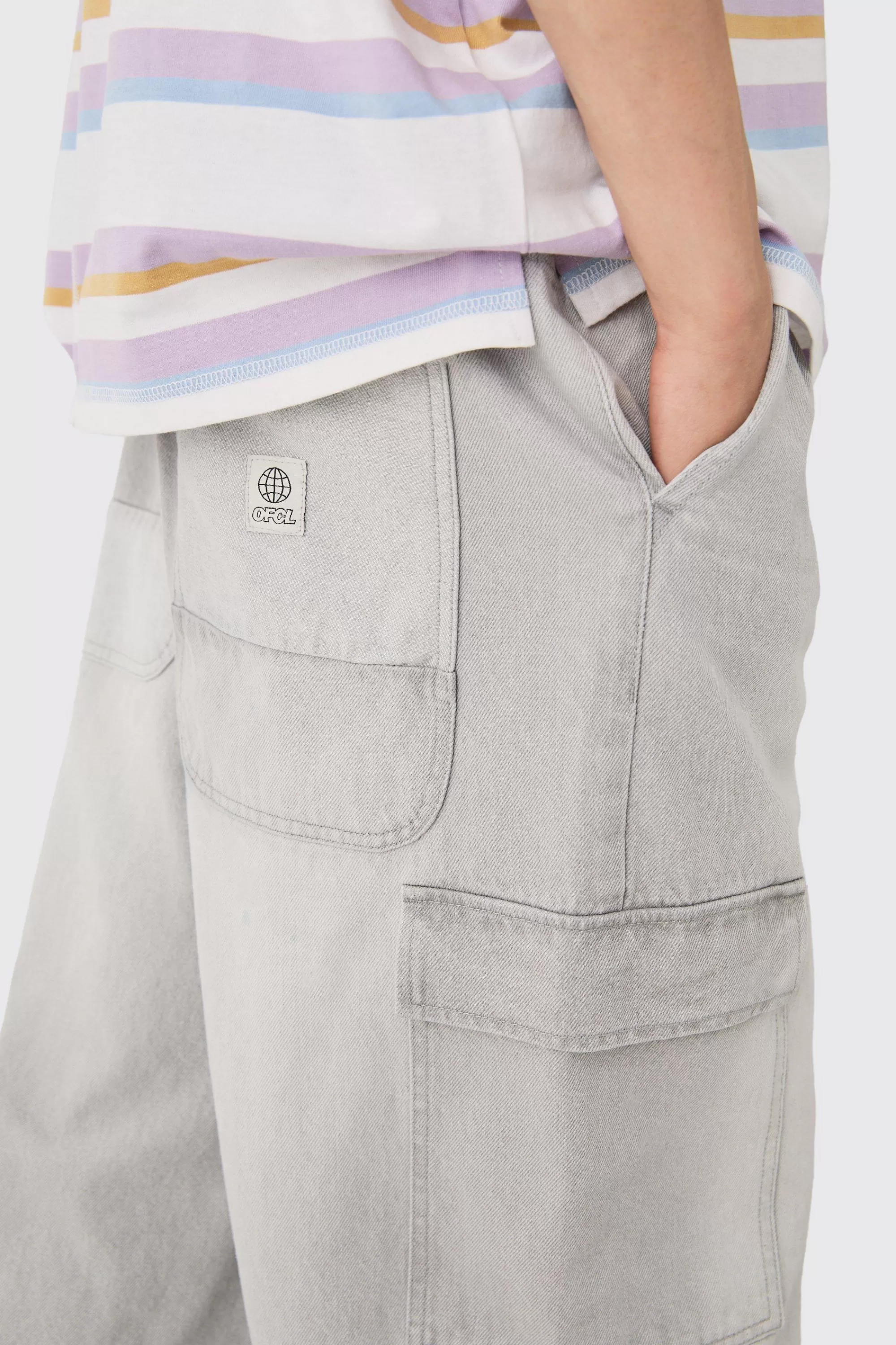 boohooMAN Elasticated Waist Extreme Wide Fit Cargo Jeans In | UK