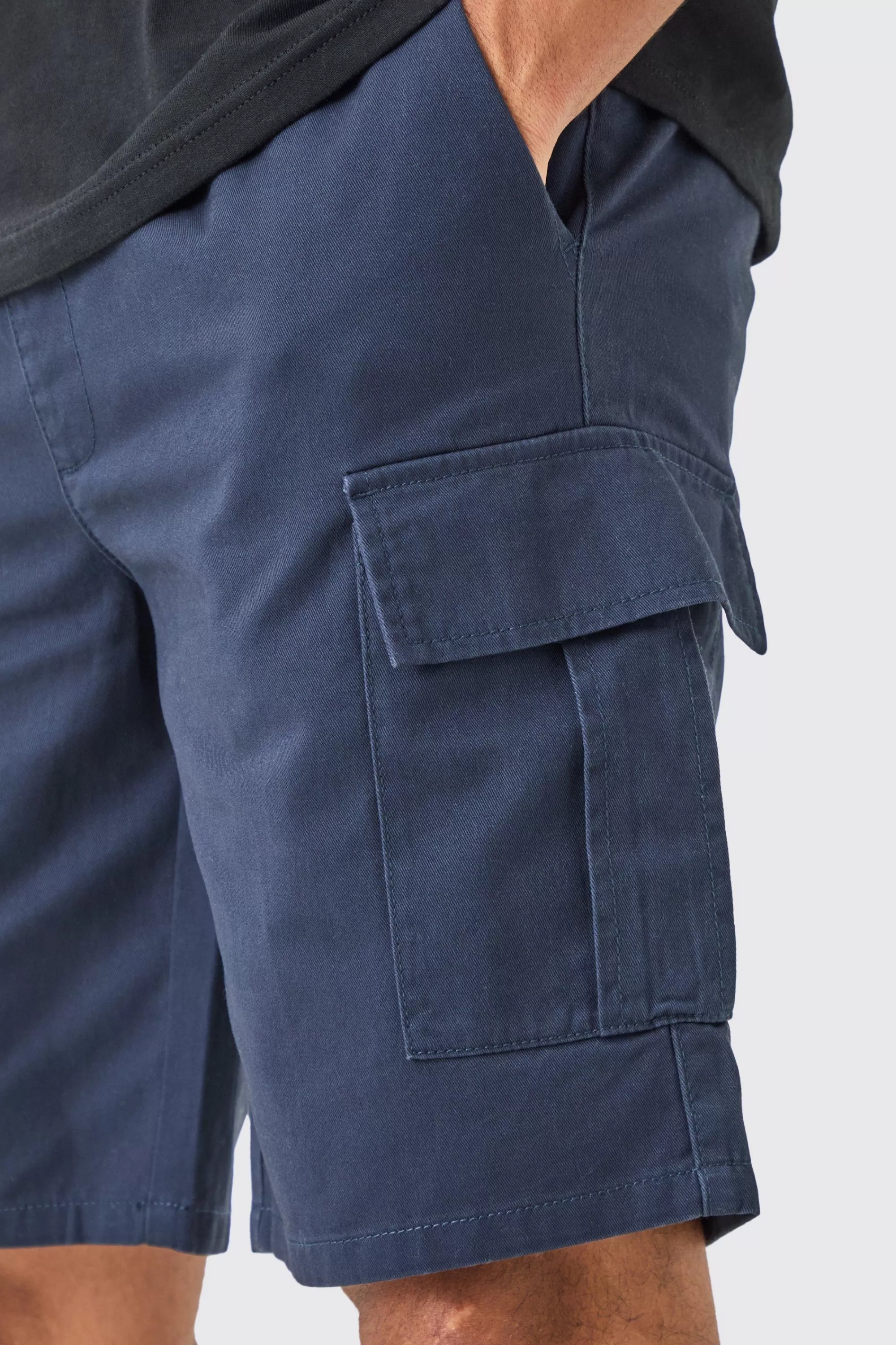 boohooMAN Elasticated Waist Relaxed Fit Cargo Shorts | UK