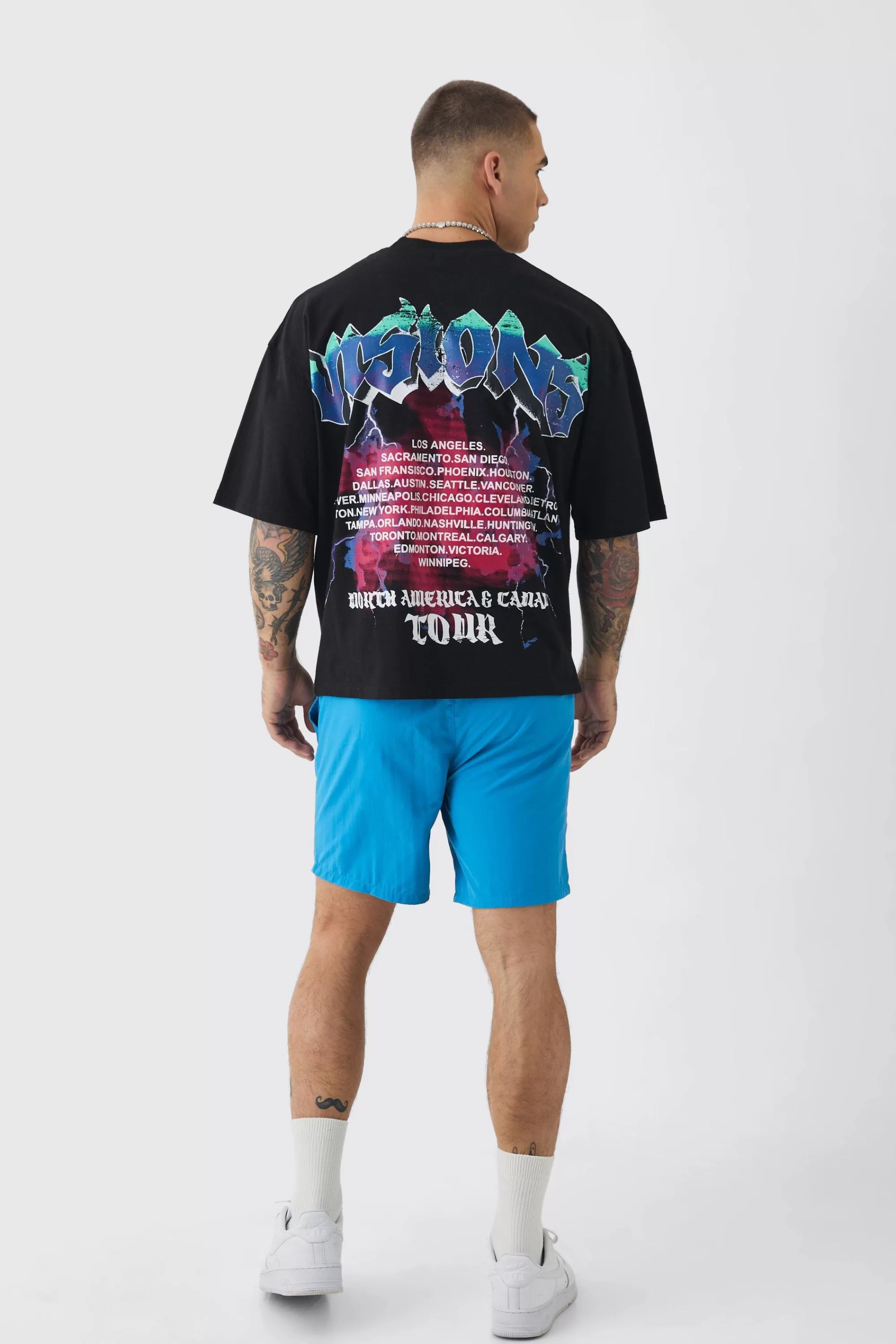 boohooMAN Elasticated Waist OFCL Shell Shorts In | UK