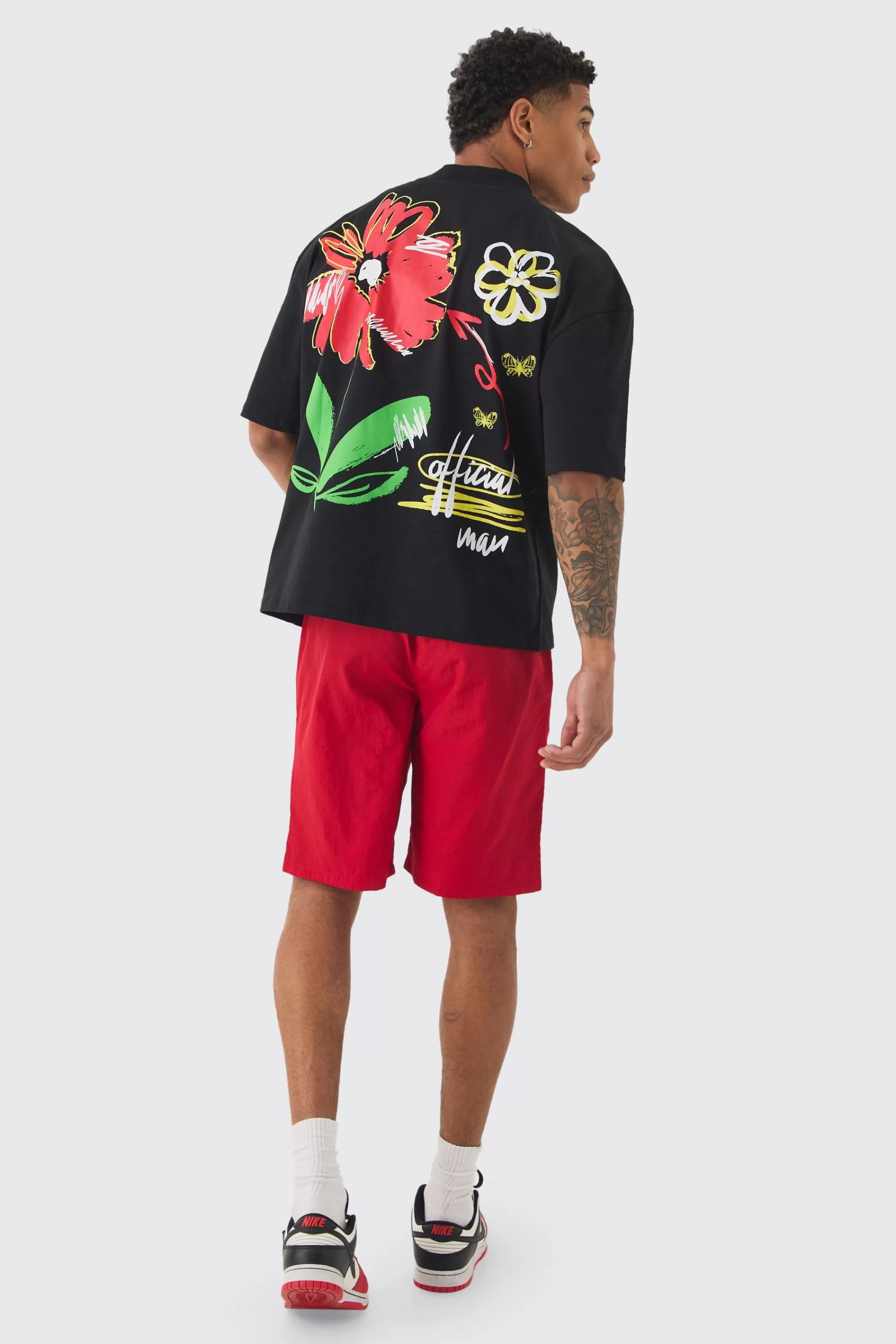 boohooMAN Elasticated Waist Piping Detail Shell Shorts In | UK