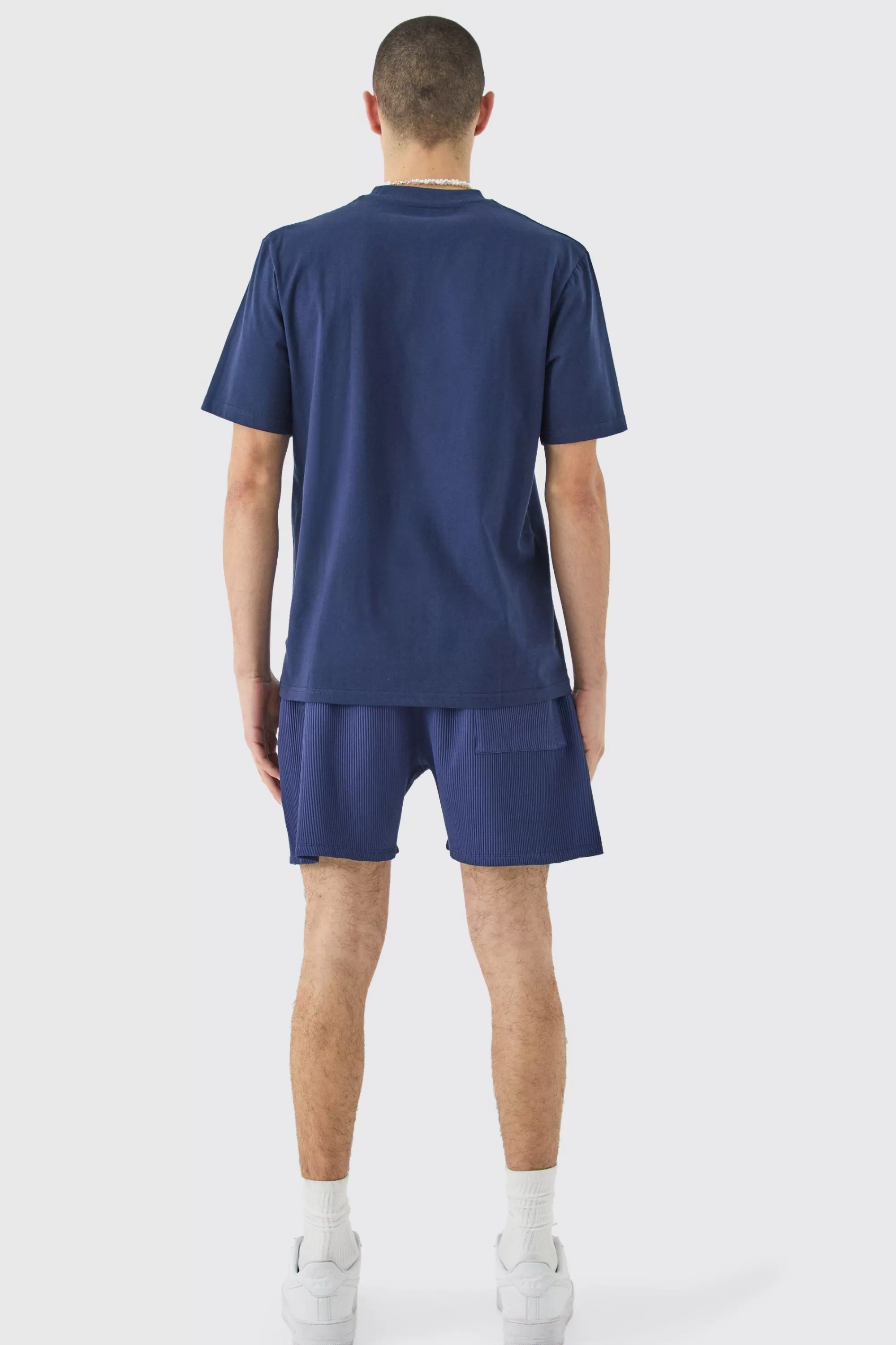 boohooMAN Elasticated Waist Pleated Drawcord Shorts | UK