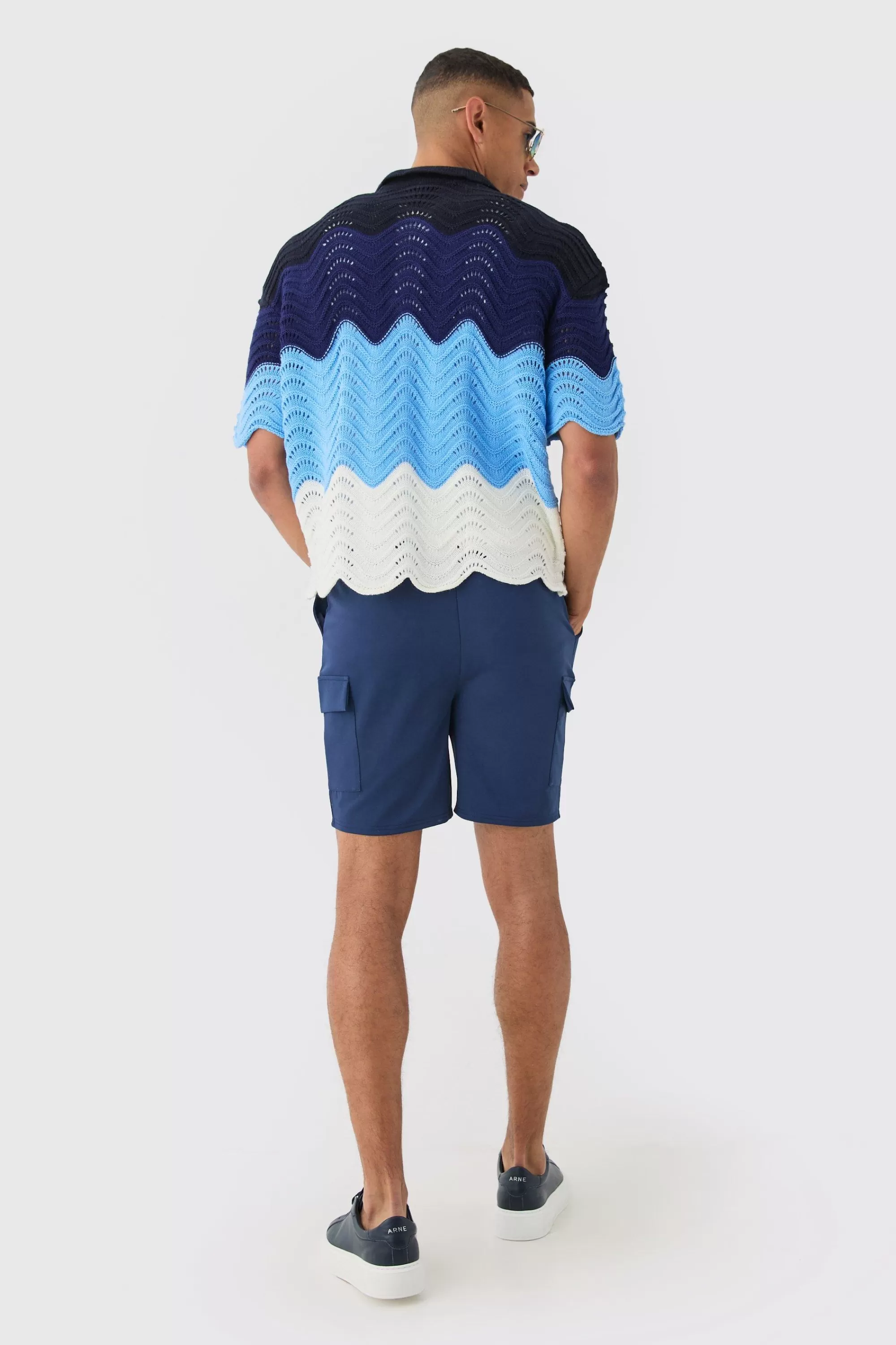 boohooMAN Elasticated Waist Skinny Fit Cargo Shorts | UK