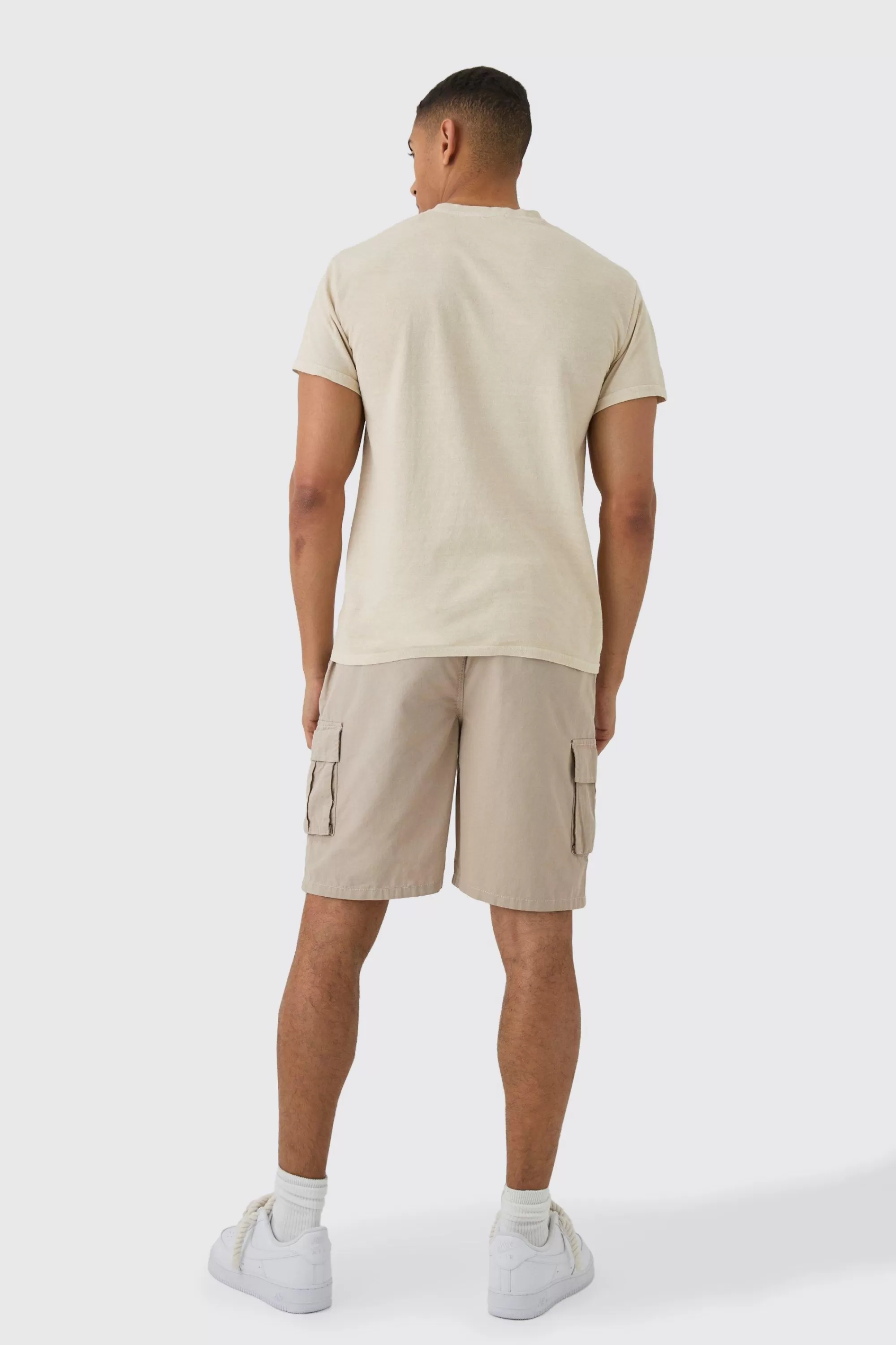 boohooMAN Elasticated Waistband Ripstop Relaxed Cargo Short | UK