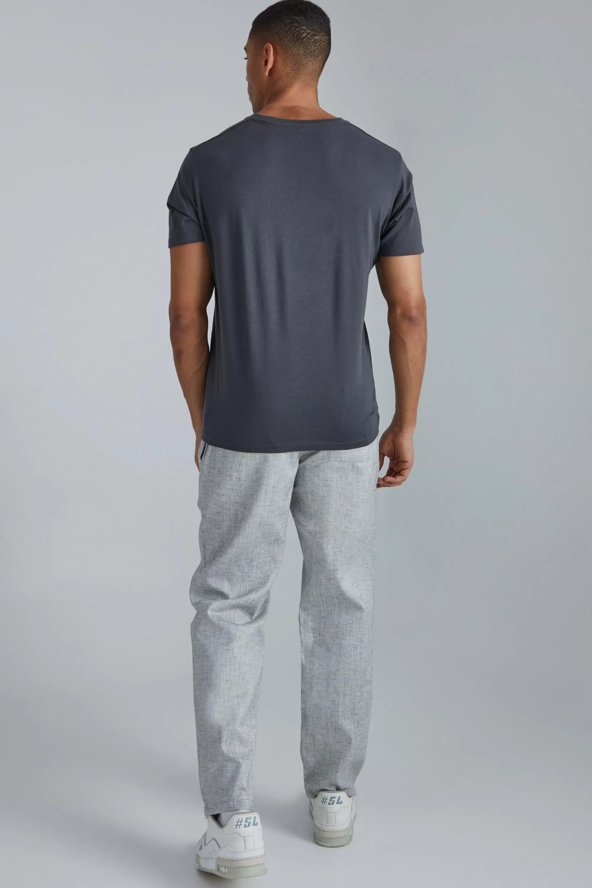 boohooMAN Elasticated Waistband Straight Leg Trouser | UK