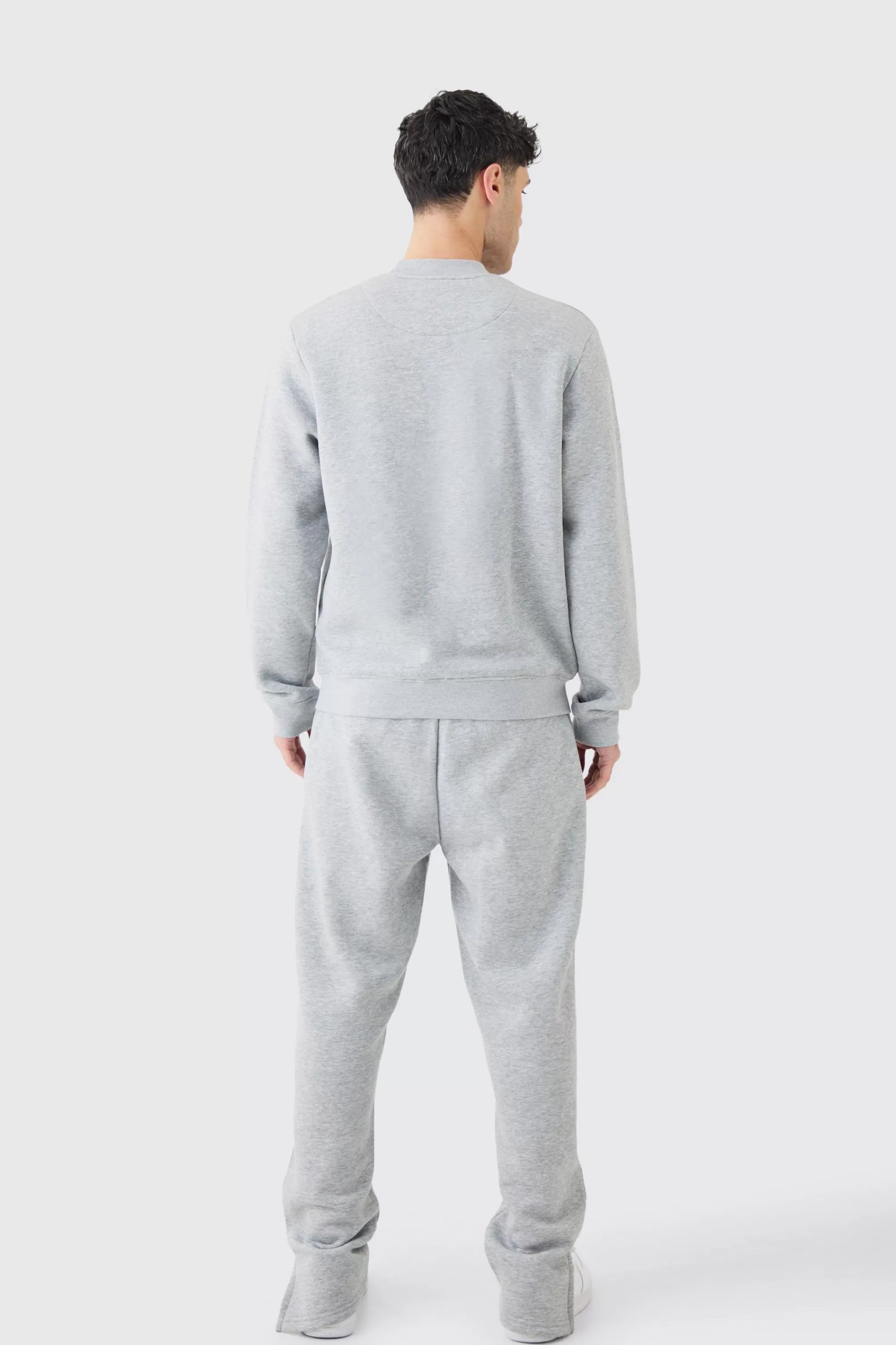 boohooMAN Extended Neck Split Hem Sweatshirt Tracksuit | UK