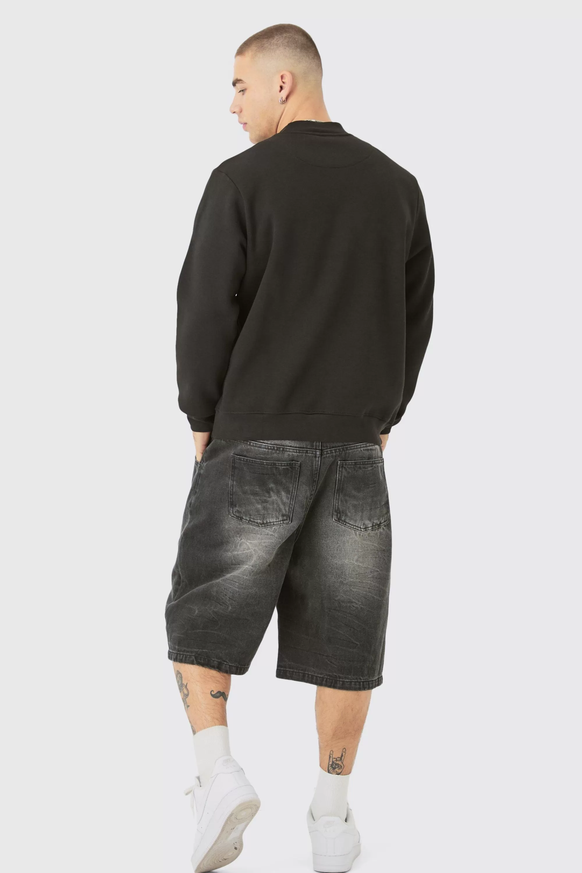 boohooMAN Extended Neck Sweatshirt | UK