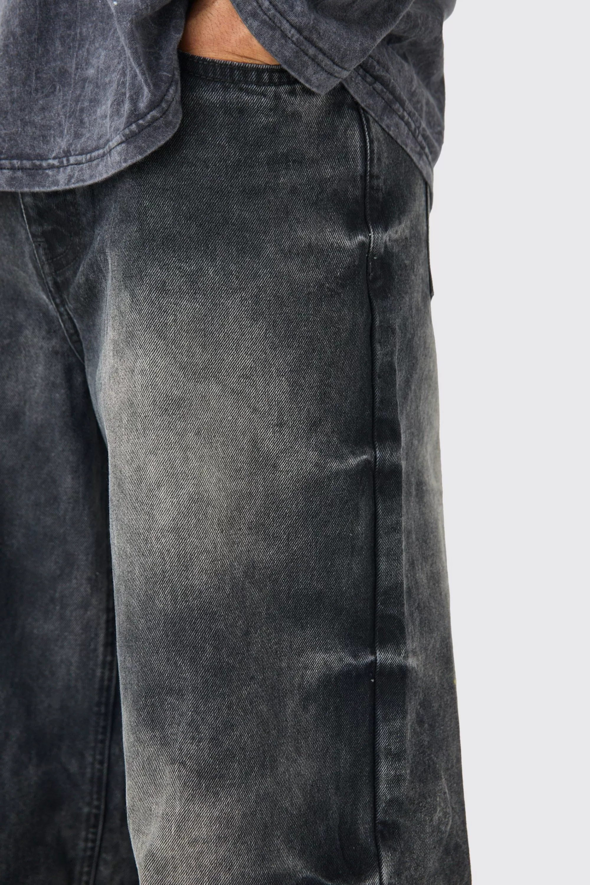 boohooMAN Extreme Baggy Acid Wash Jeans In | UK
