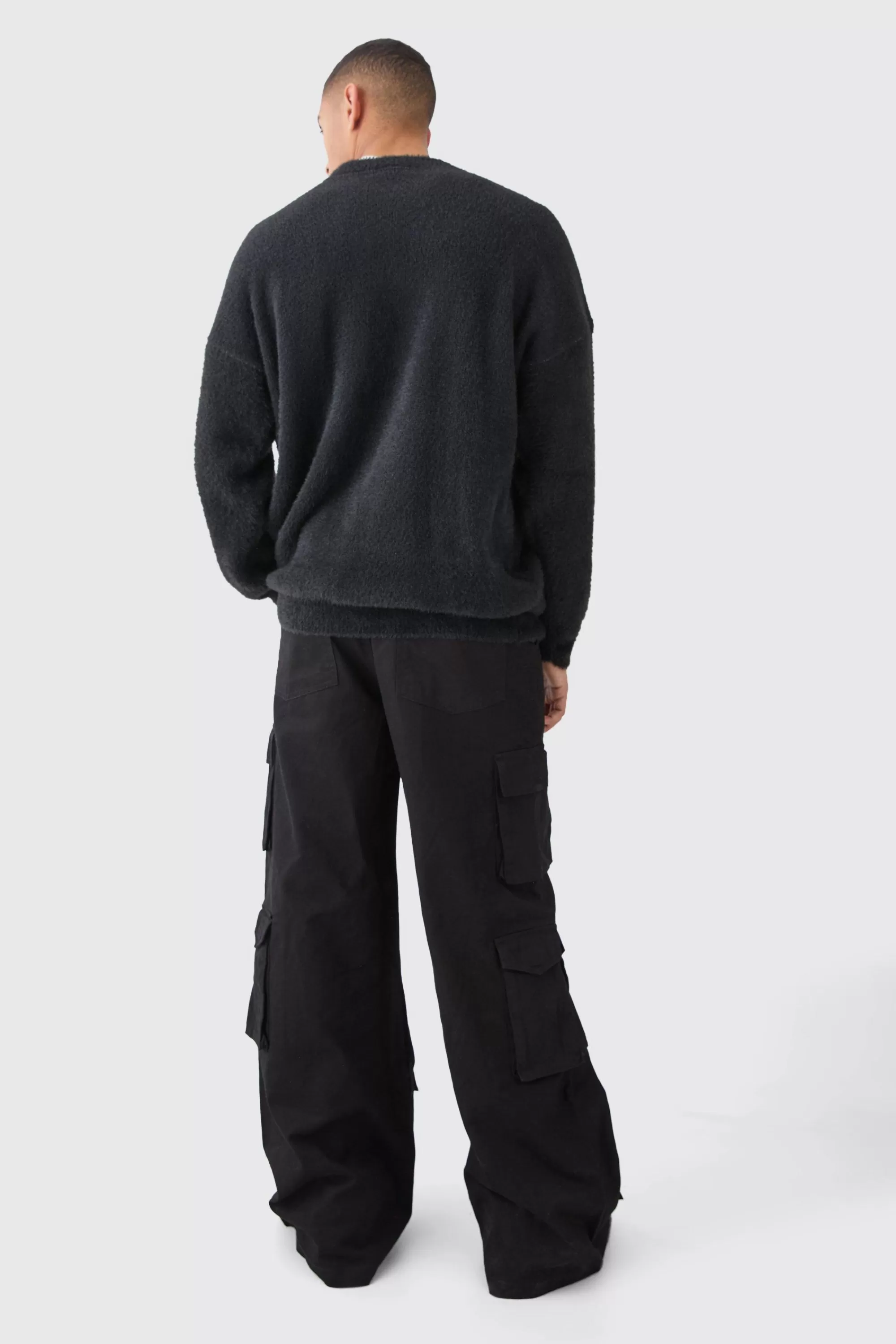 boohooMAN Extreme Baggy Rigid Multi Cargo Pocket Trousers | UK