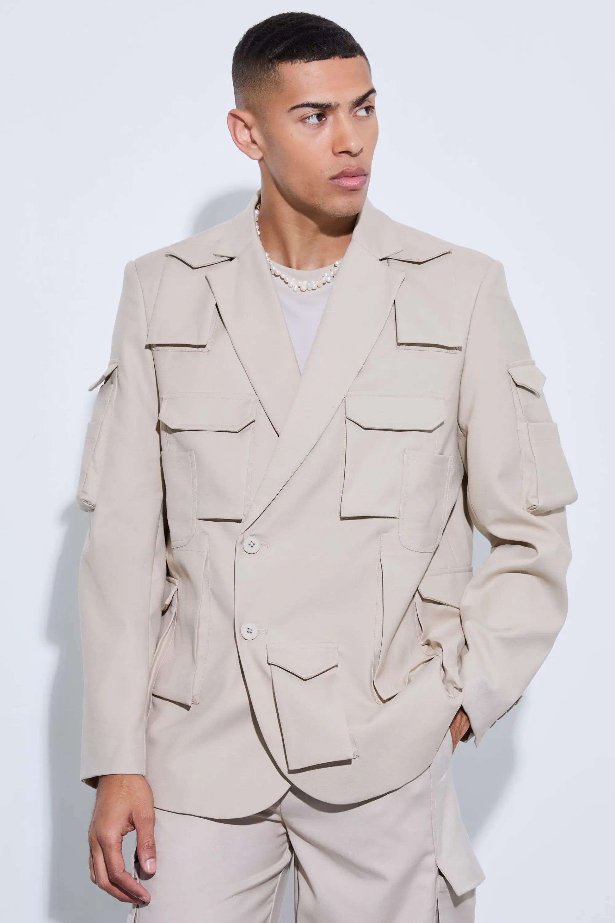 boohooMAN Extreme Pocket Oversized Blazer | UK