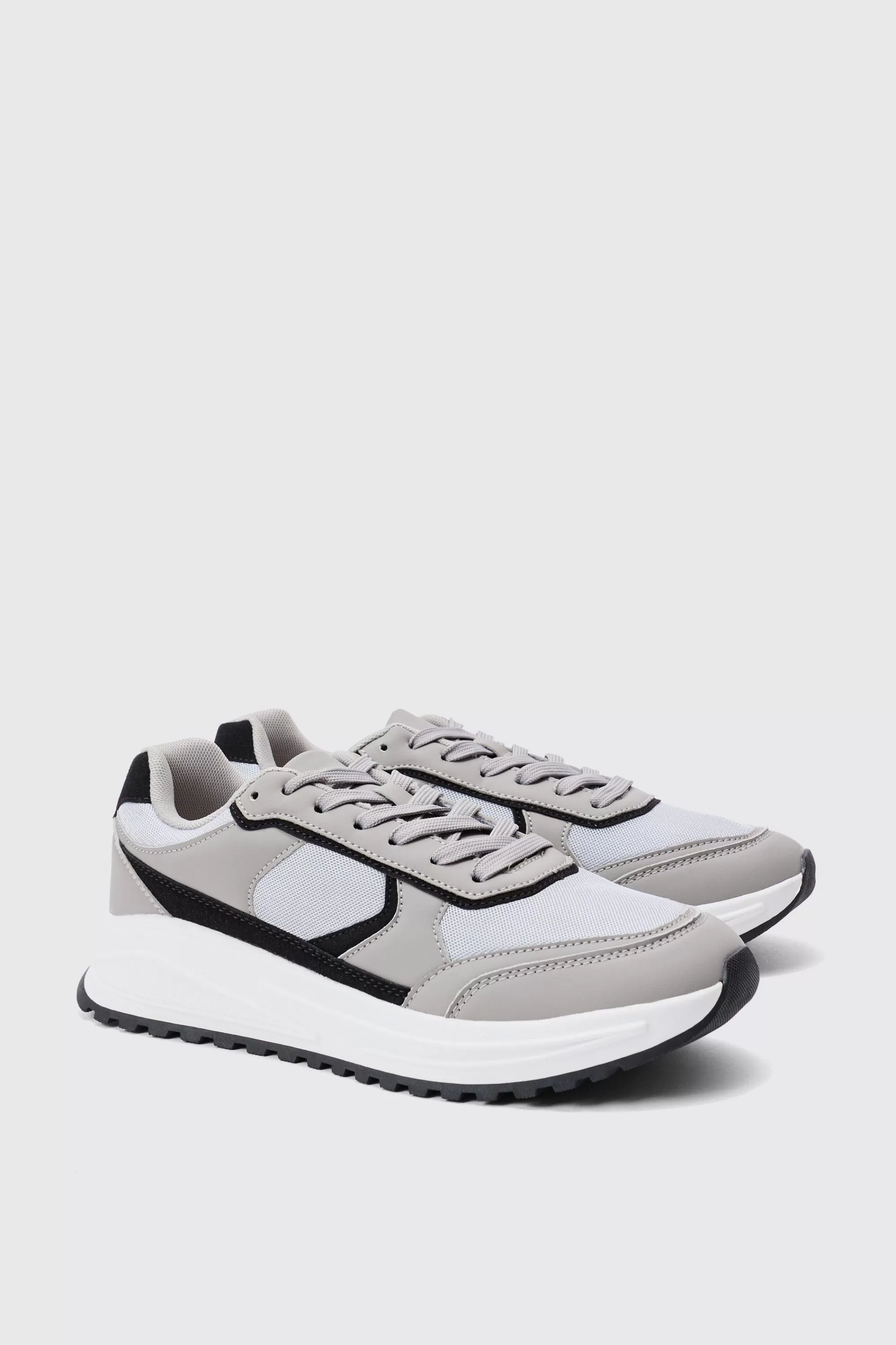boohooMAN Faux Suede Contrast Trainer | UK