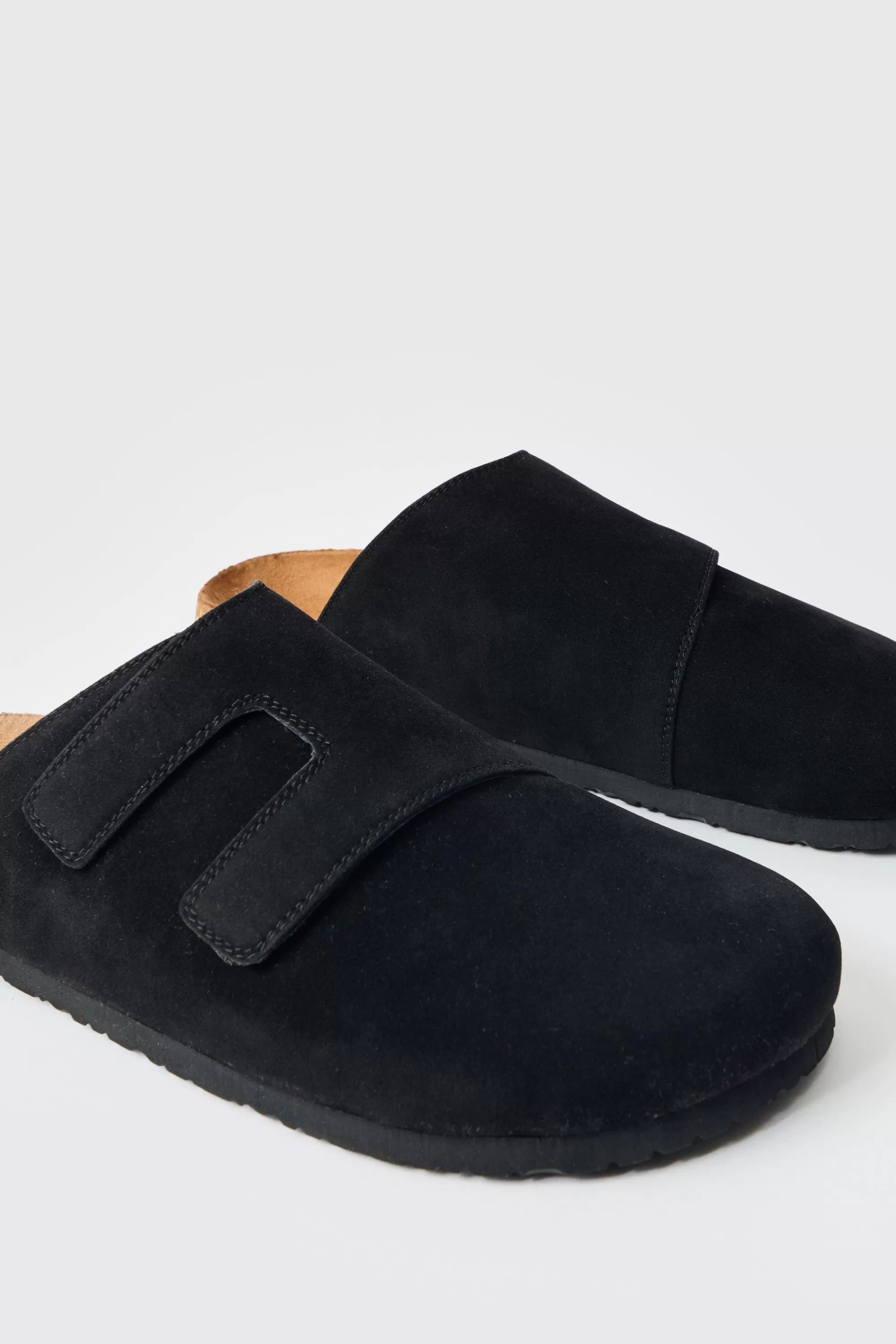 boohooMAN Faux Suede Cross Over Strap Mule In | UK