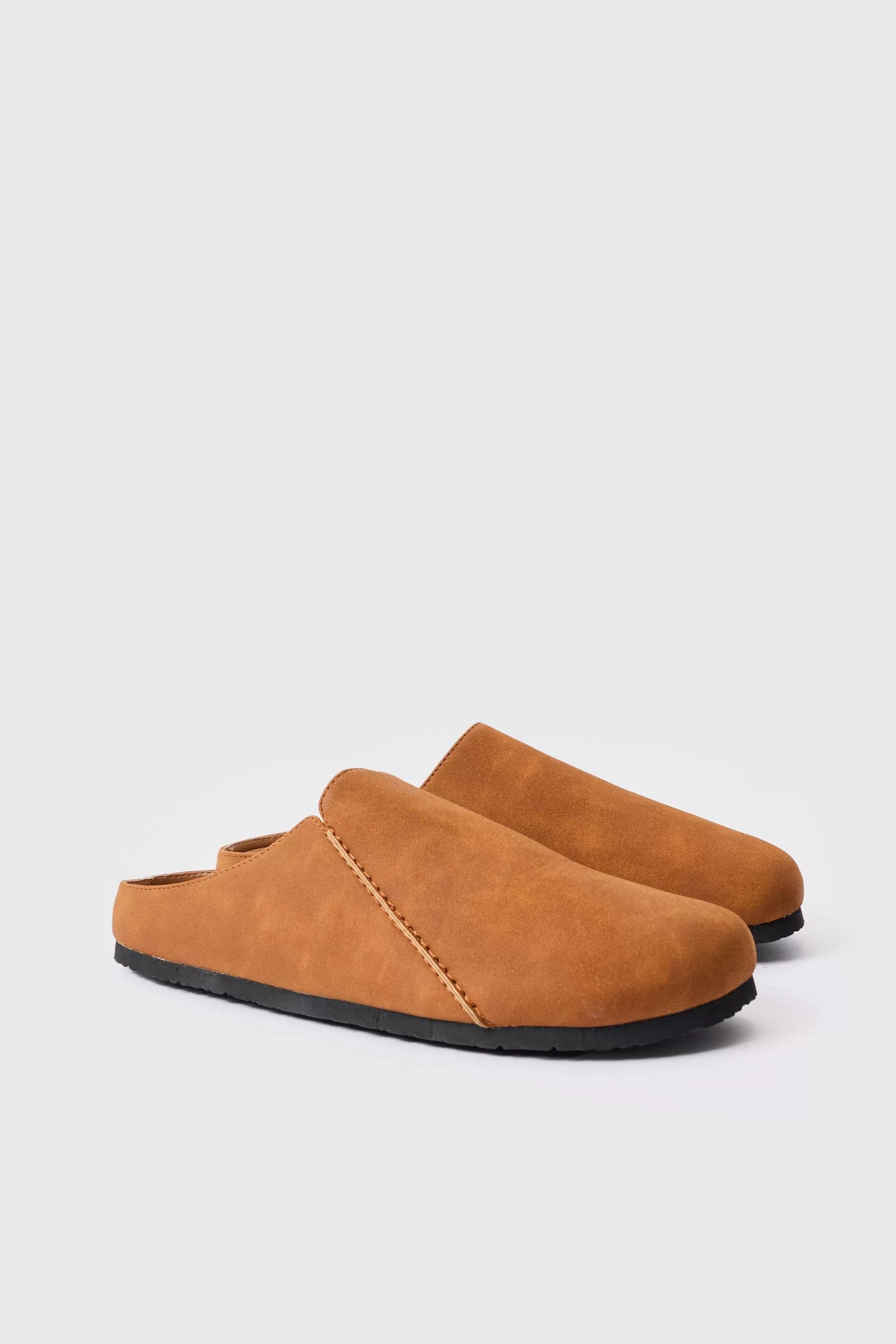 boohooMAN Faux Suede Slip On Mule In | UK