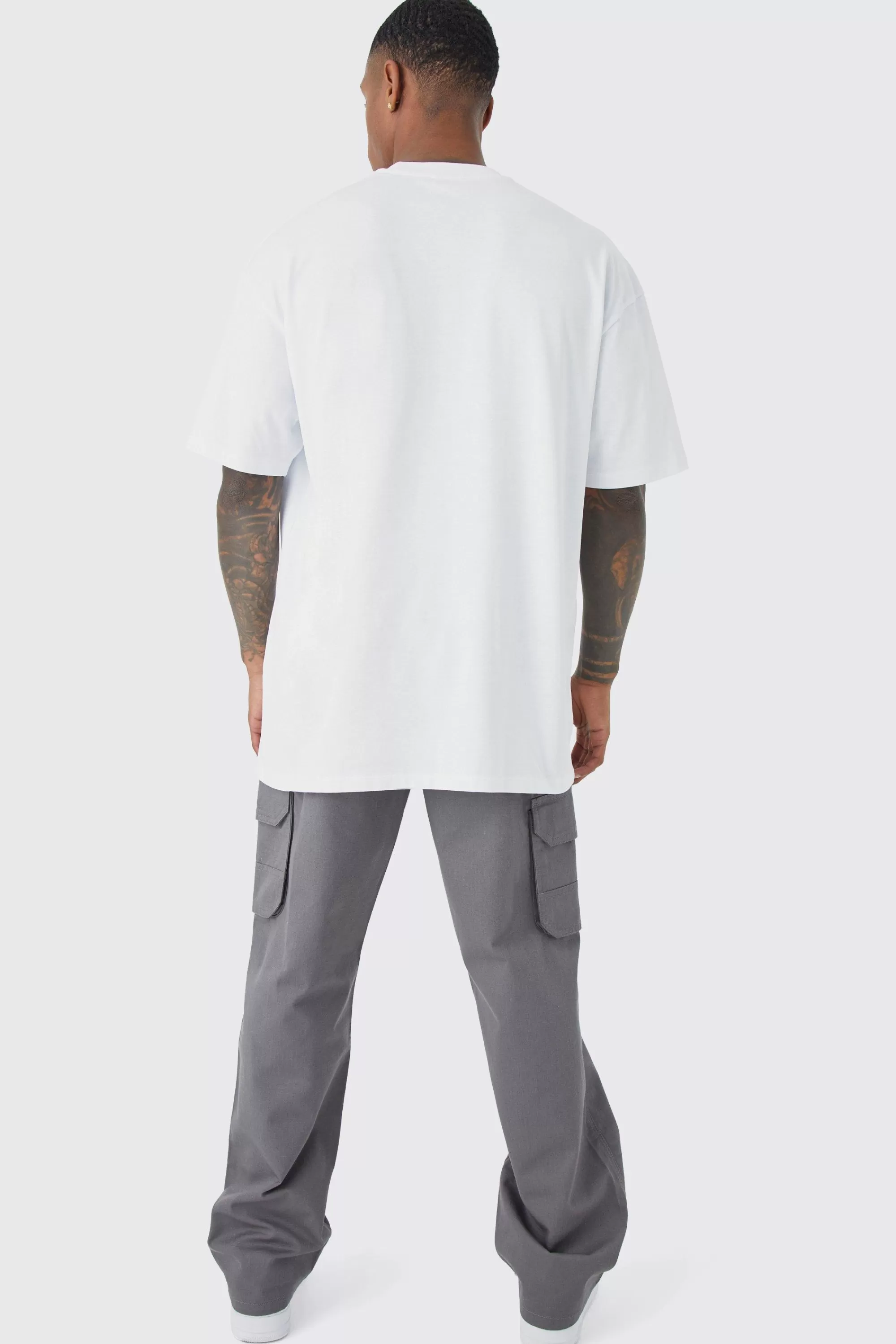 boohooMAN Fixed Ripstop Cargo Zip Trouser With Woven Tab | UK