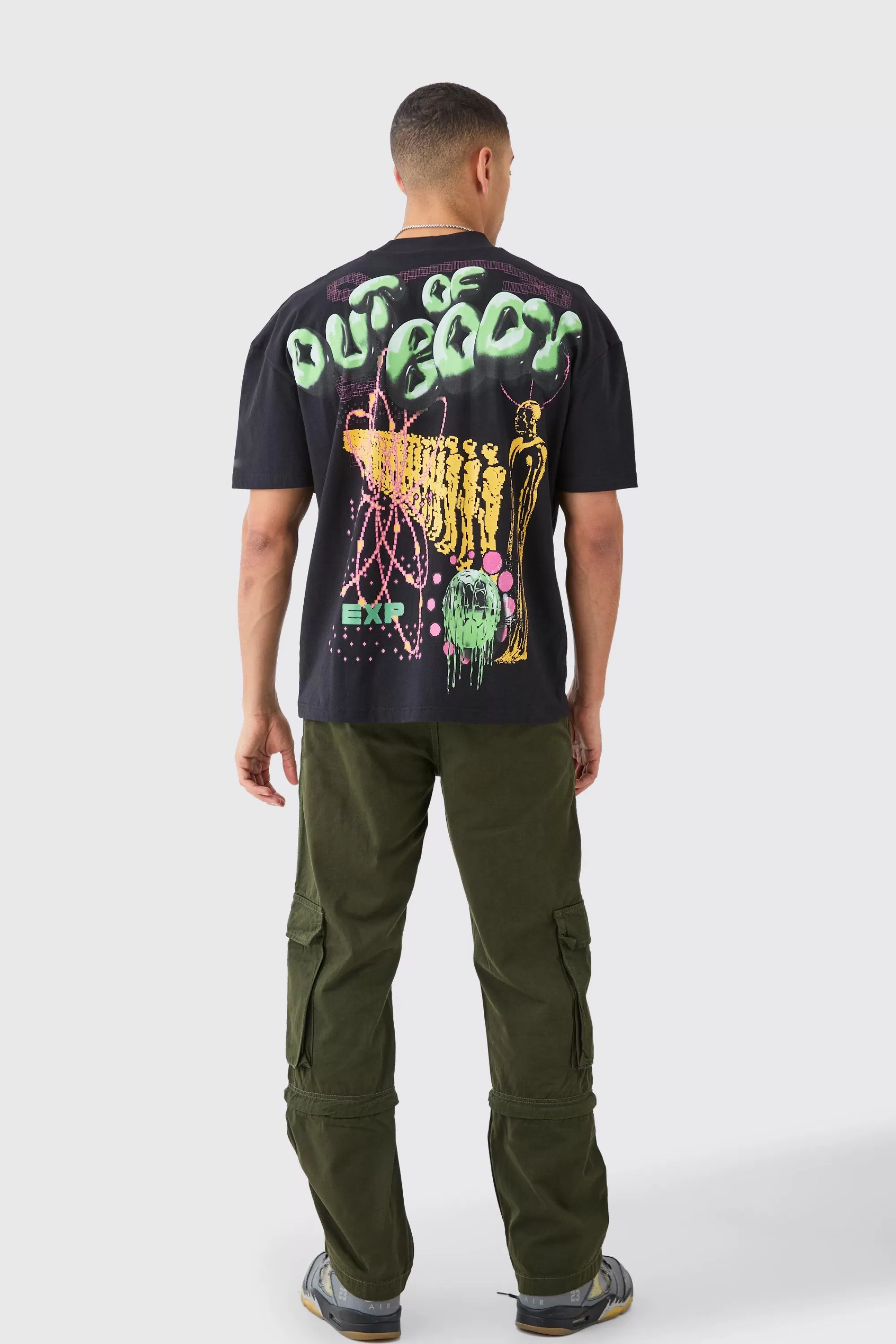 boohooMAN Fixed Waist 3d Cargo Zip Off Relaxed Trouser | UK