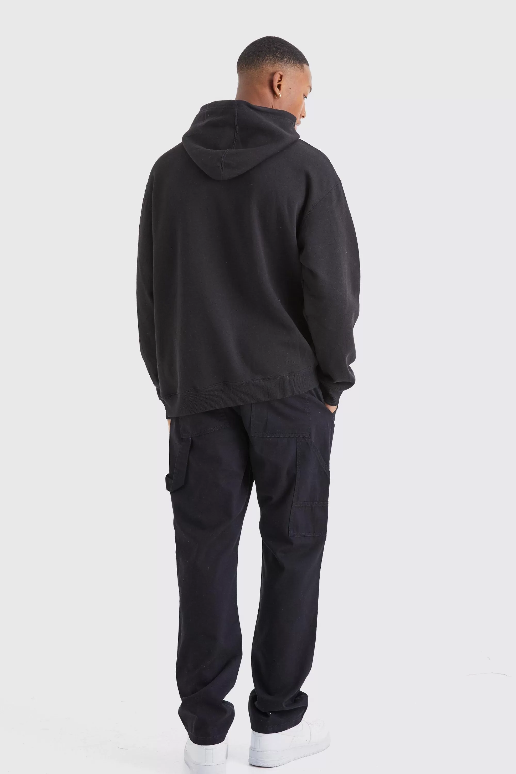 boohooMAN Fixed Waist Carpenter Trousers | UK