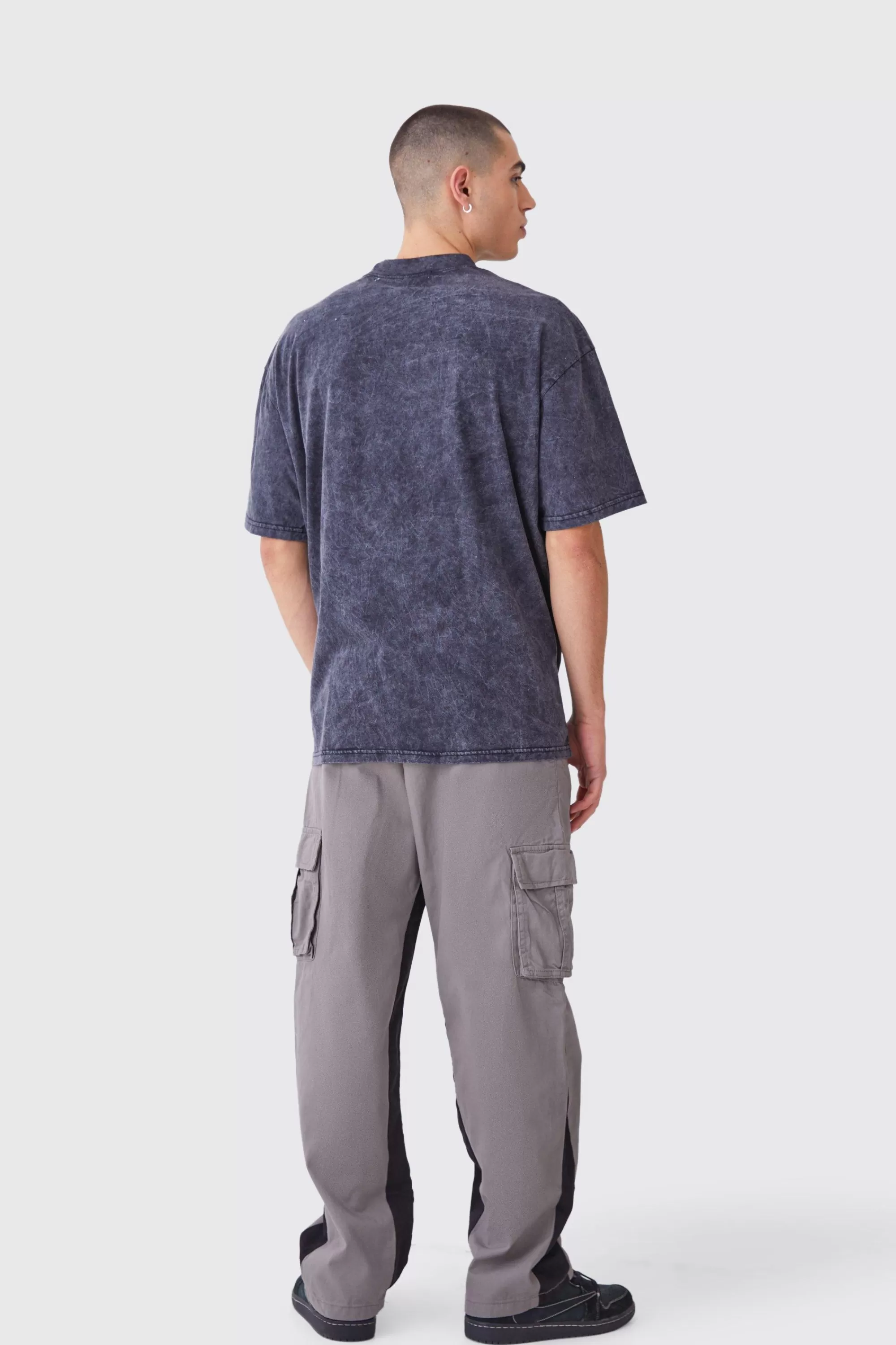 boohooMAN Fixed Waist Gusset Cargo Trousers | UK