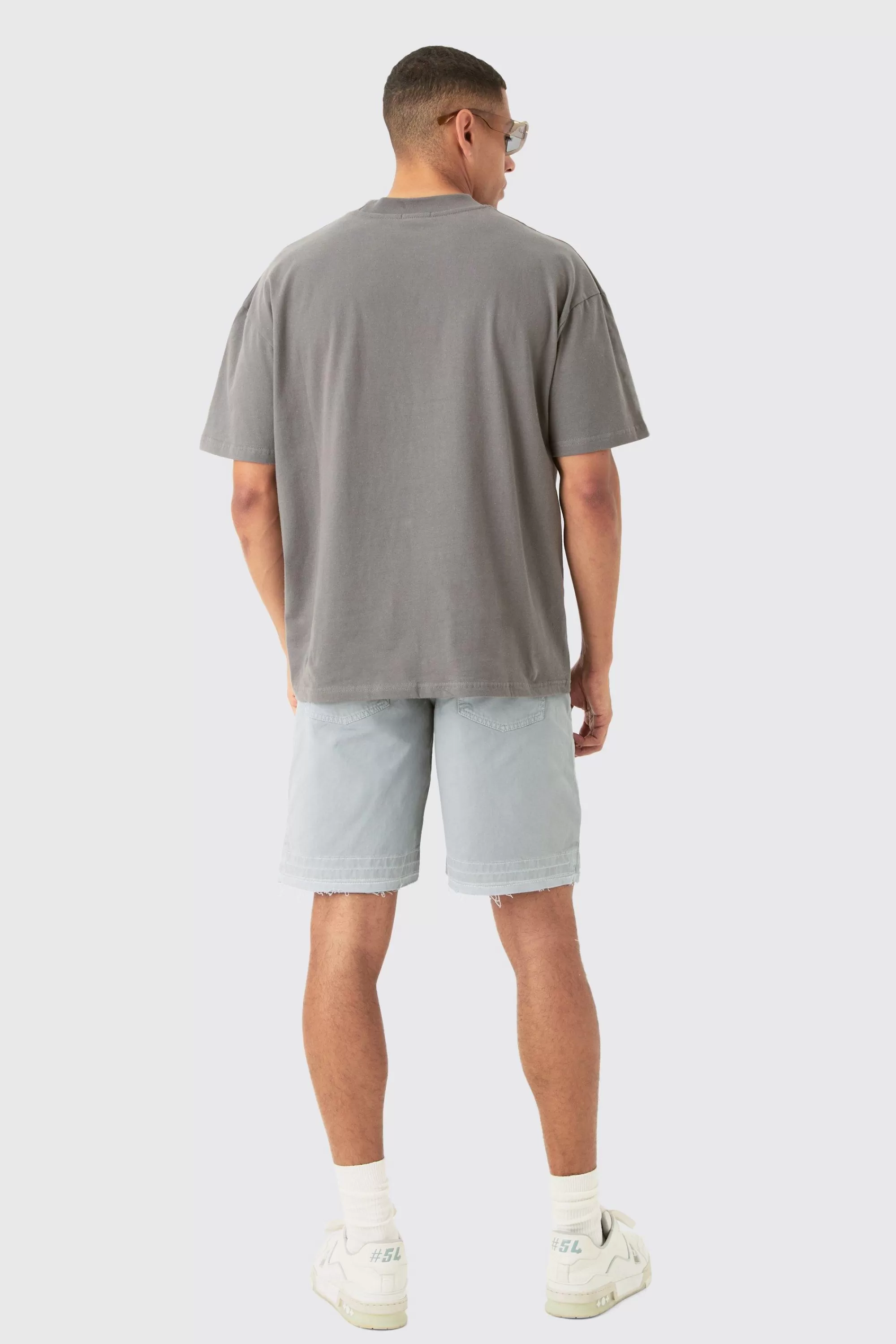 boohooMAN Fixed Waist Raw Hem Relaxed Gusset Shorts | UK