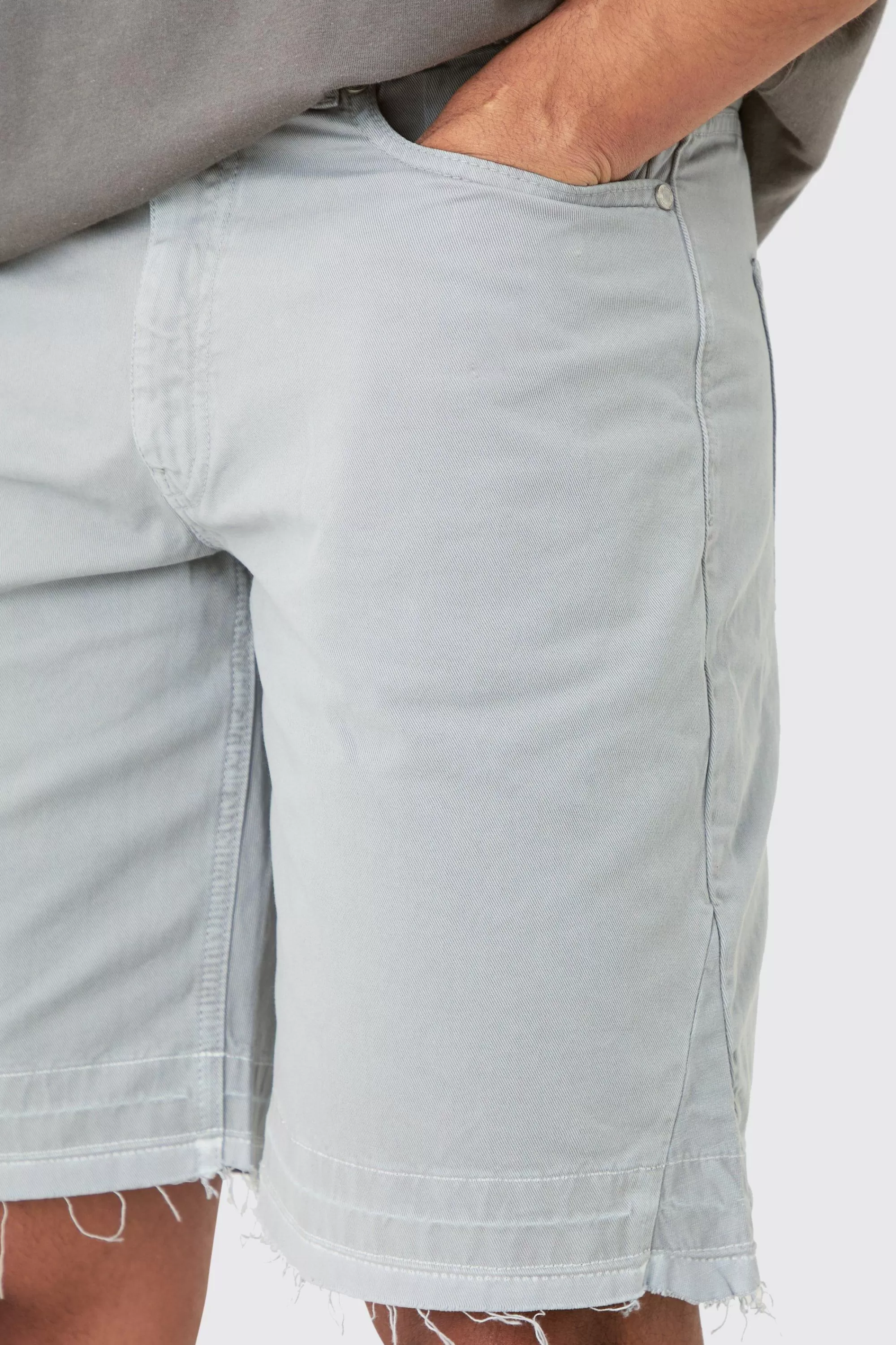 boohooMAN Fixed Waist Raw Hem Relaxed Gusset Shorts | UK