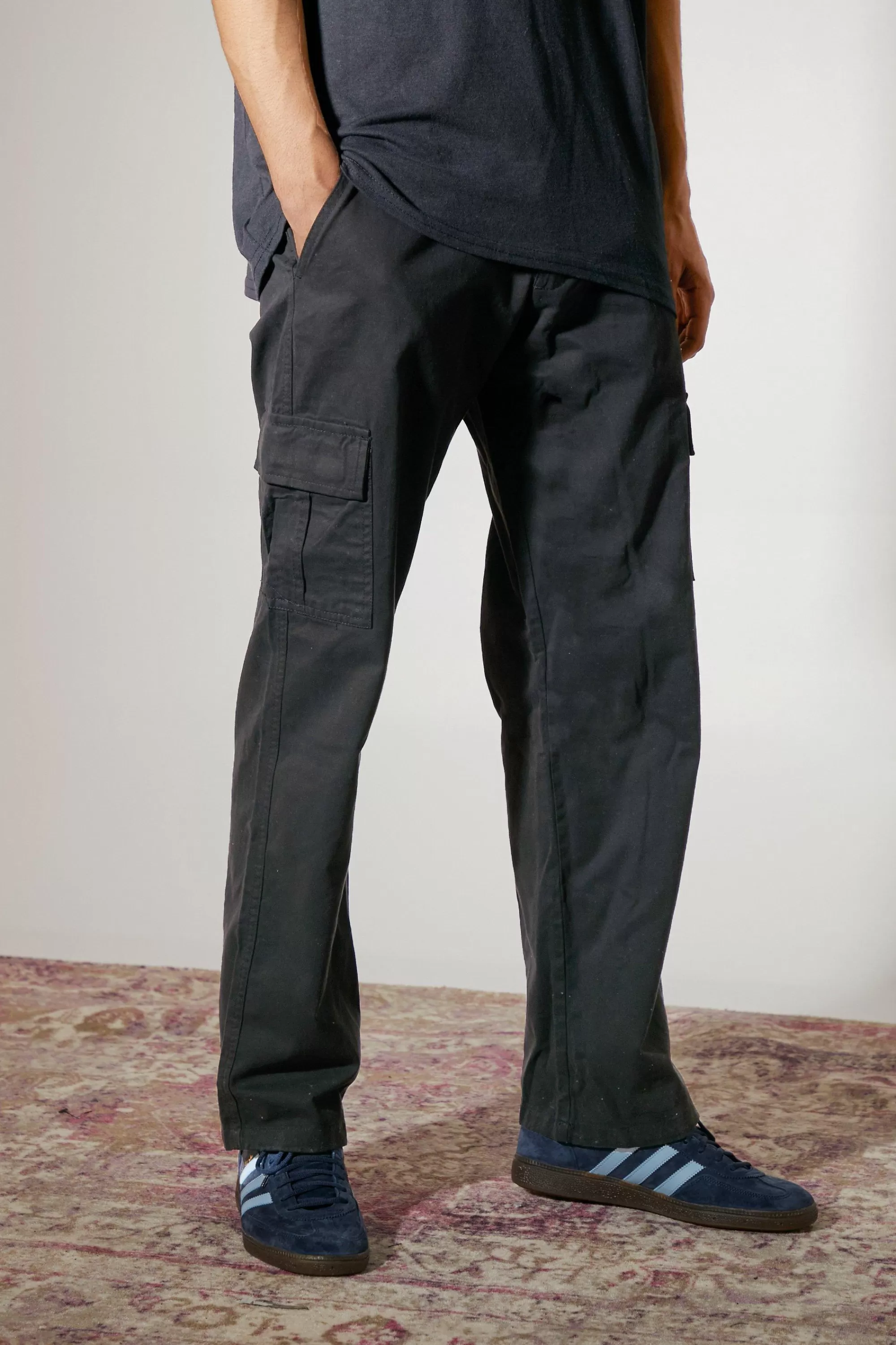boohooMAN Fixed Waist Relaxed Cargo Trouser | UK