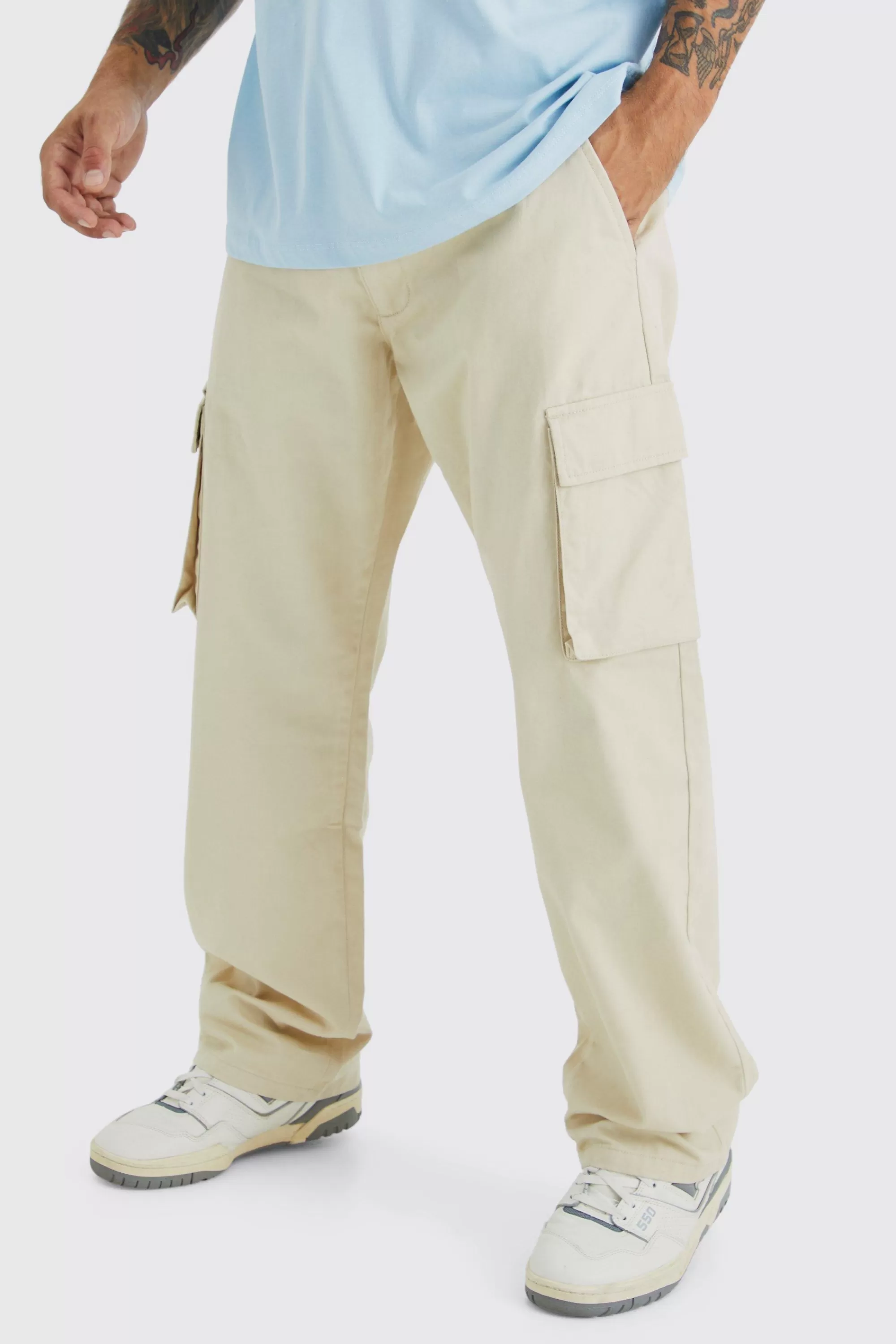 boohooMAN Fixed Waist Relaxed Fit Cargo Trouser | UK