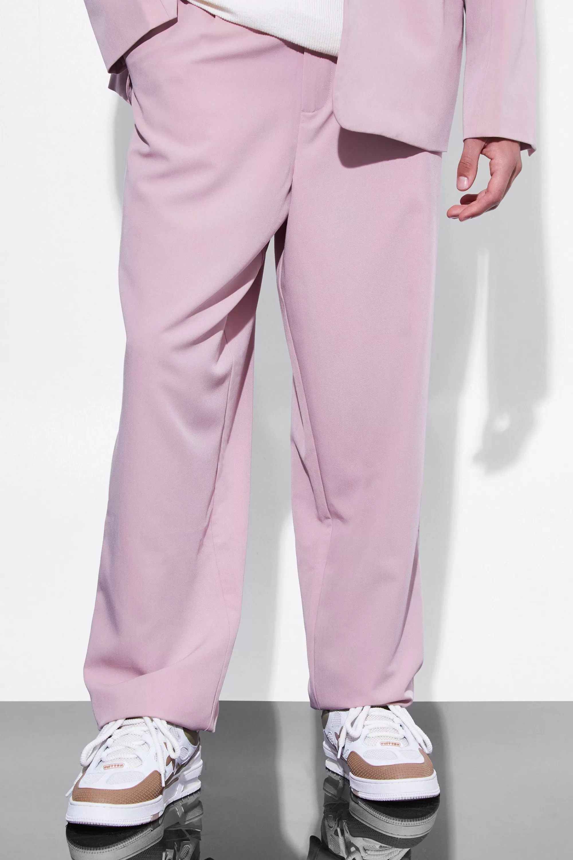 boohooMAN Fixed Waist Relaxed Leg Trousers | UK