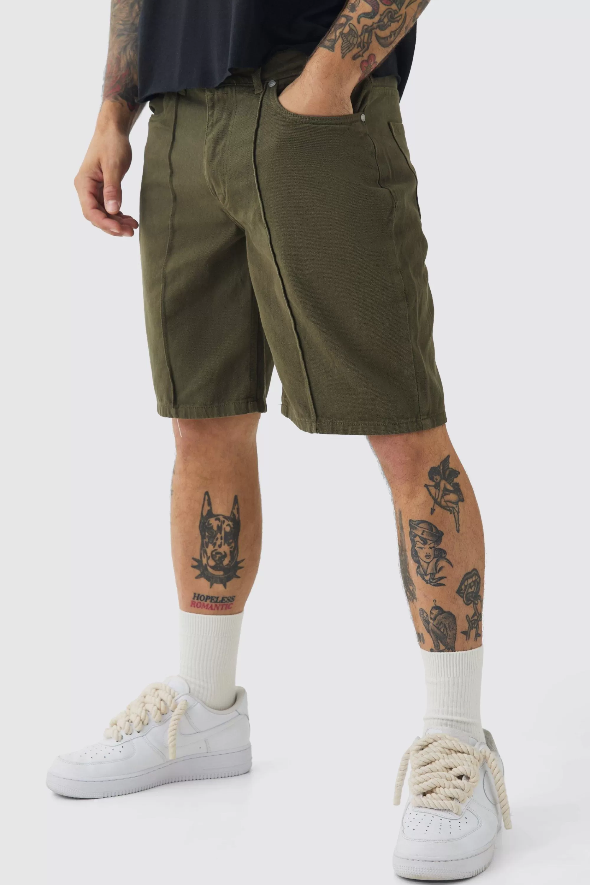 boohooMAN Fixed Waist Relaxed Pintuck Shorts | UK