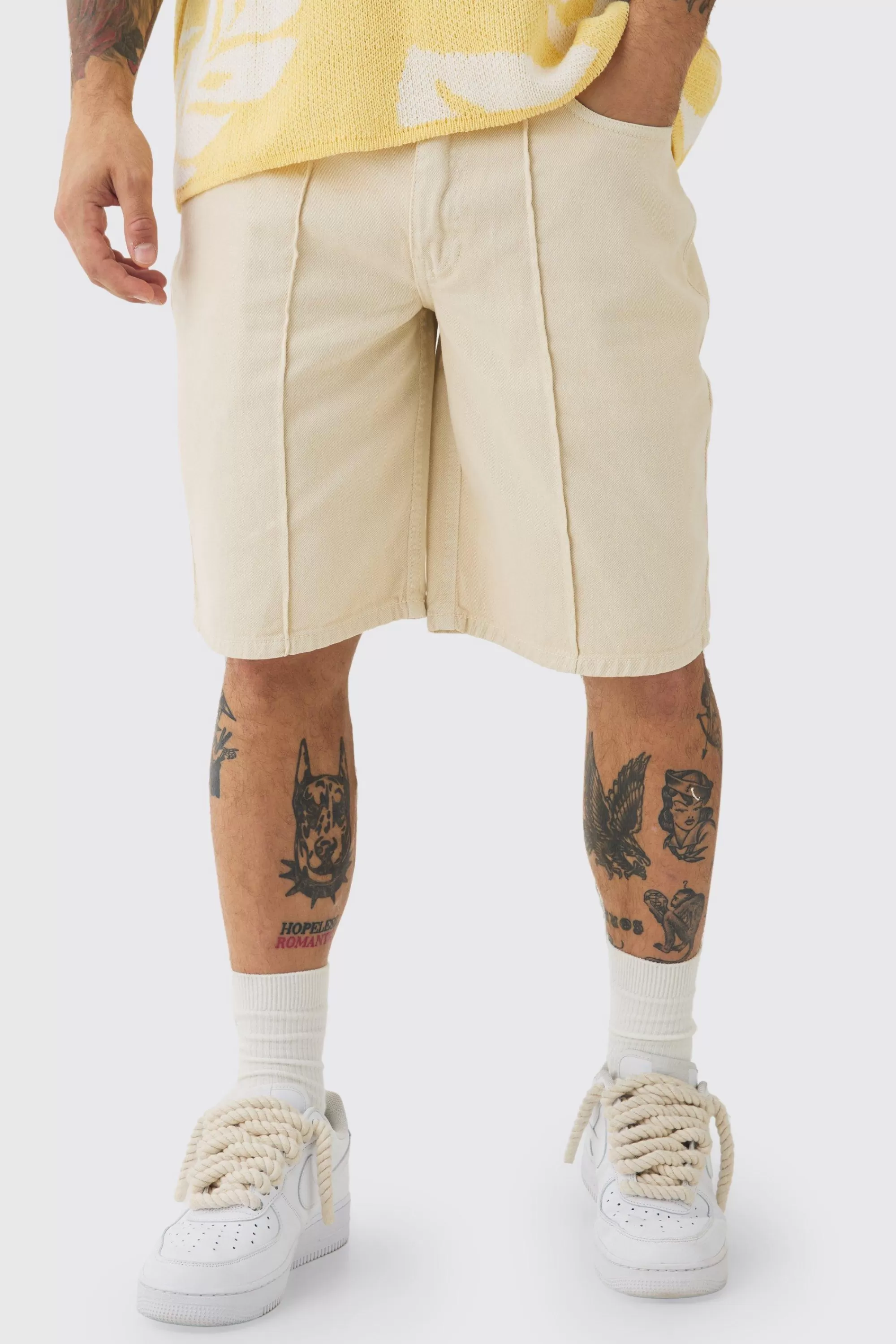 boohooMAN Fixed Waist Relaxed Pintuck Shorts | UK