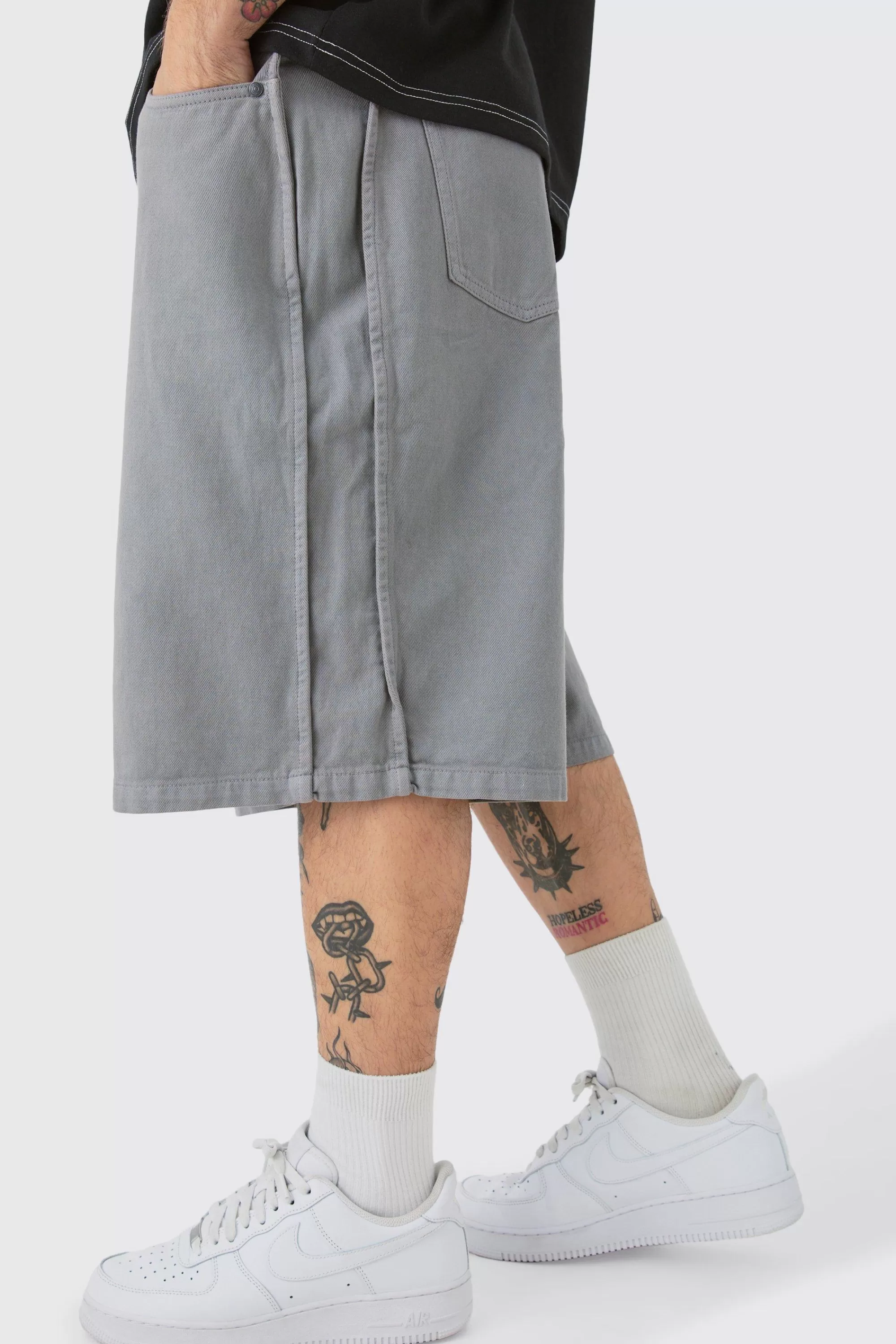 boohooMAN Fixed Waist Side Pintuck Parachute Shorts | UK