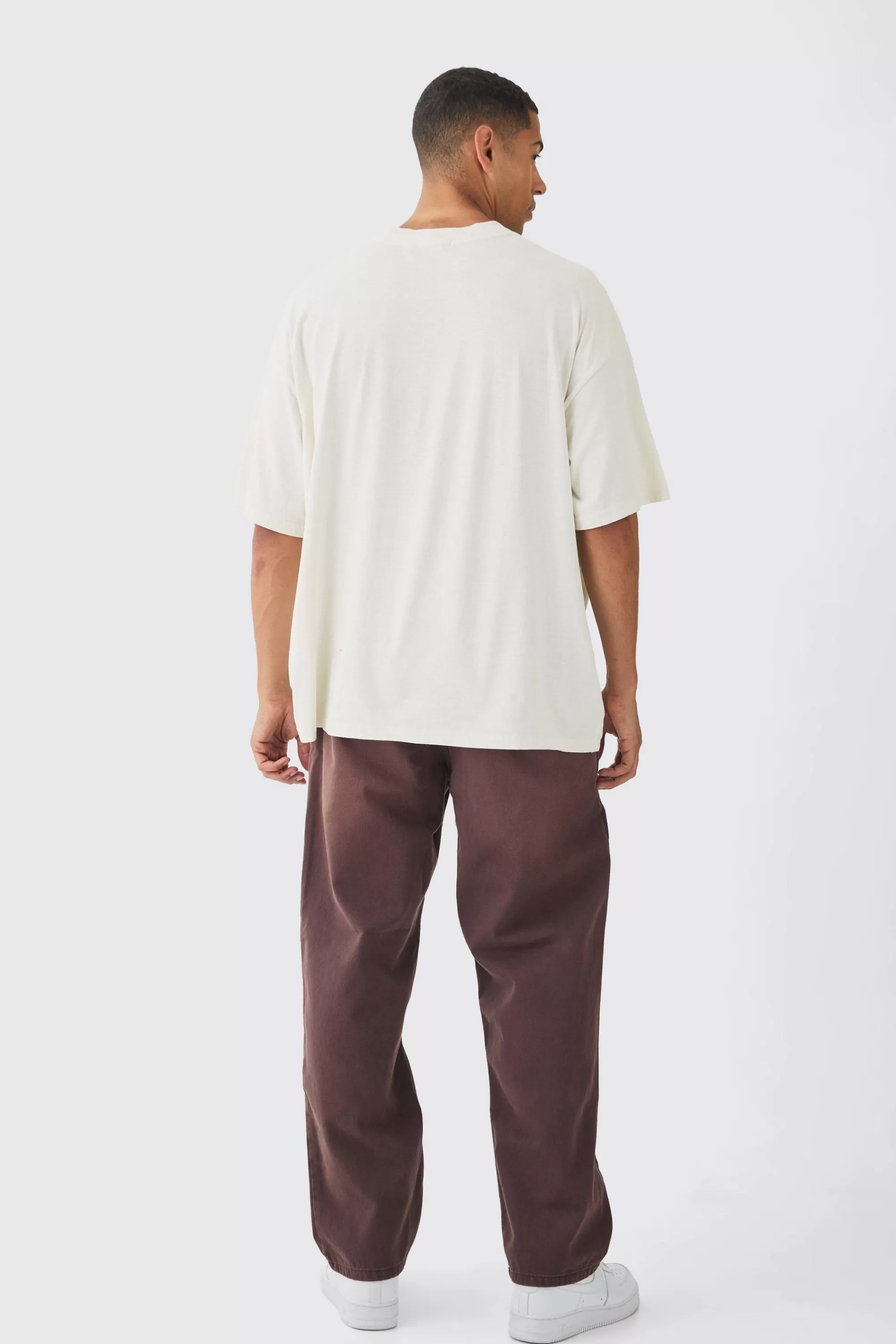 boohooMAN Fixed Waist Skate Twill Trousers | UK