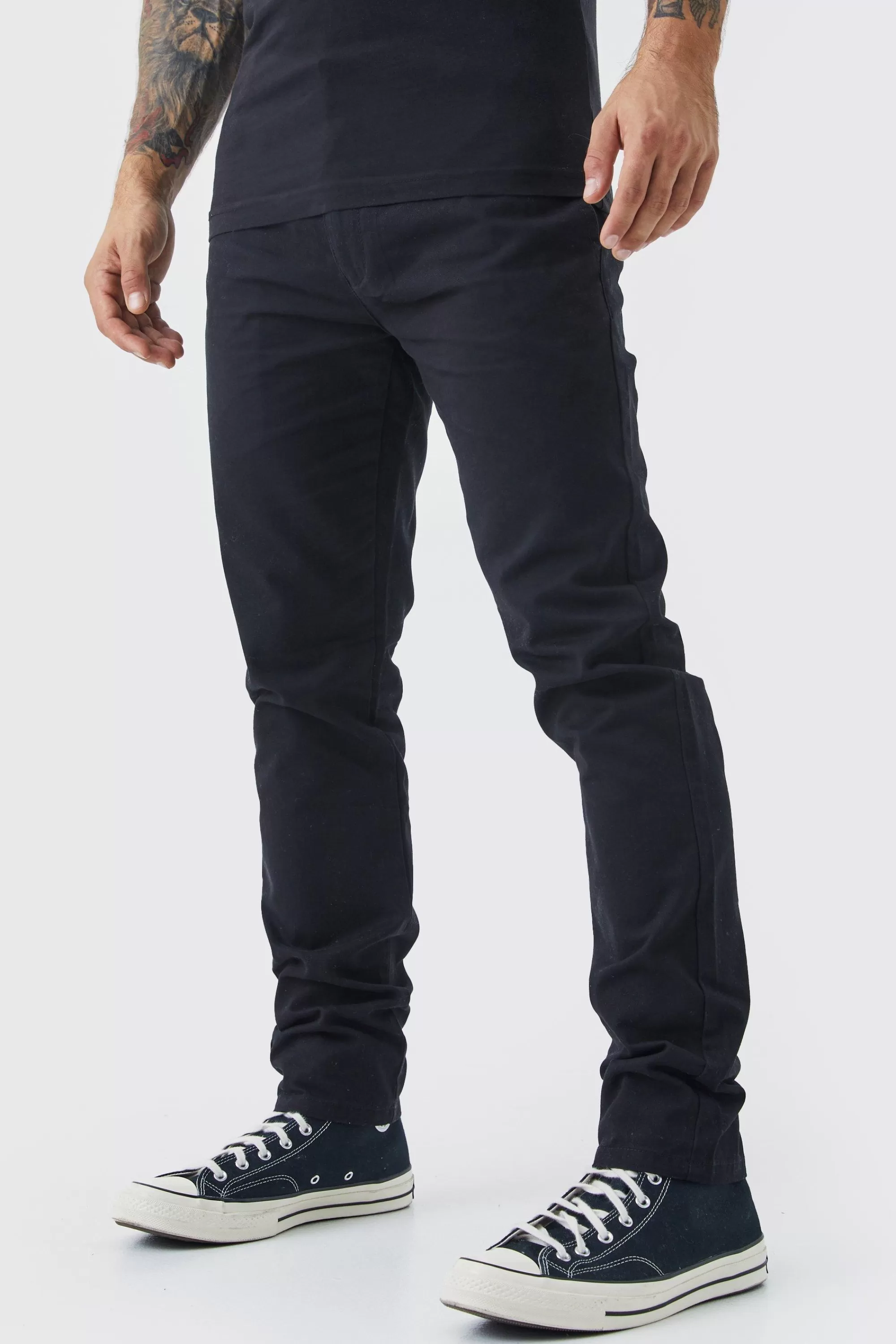 boohooMAN Fixed Waist Skinny Chino Trouser | UK