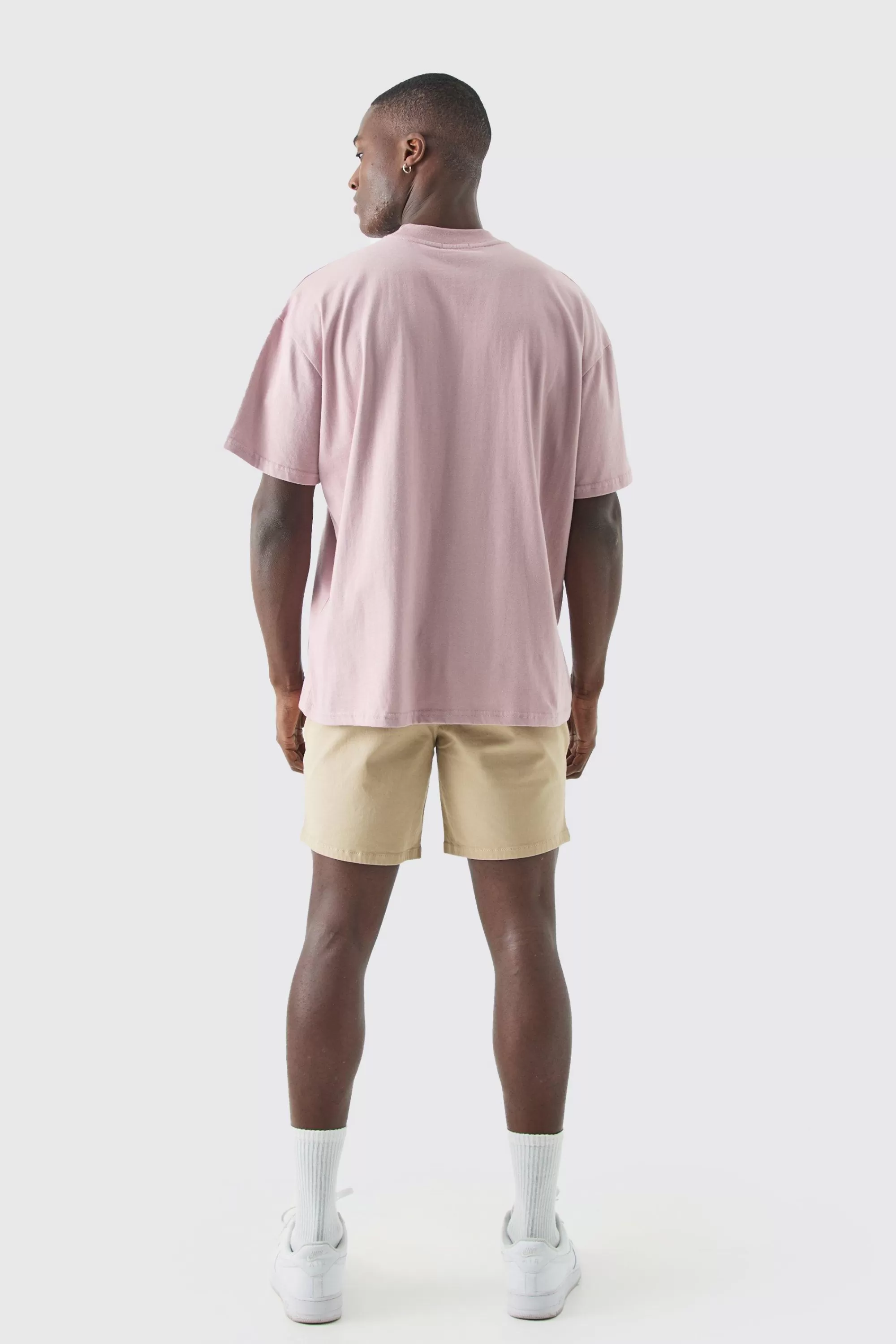 boohooMAN Fixed Waist Skinny Fit Chino Shorts | UK