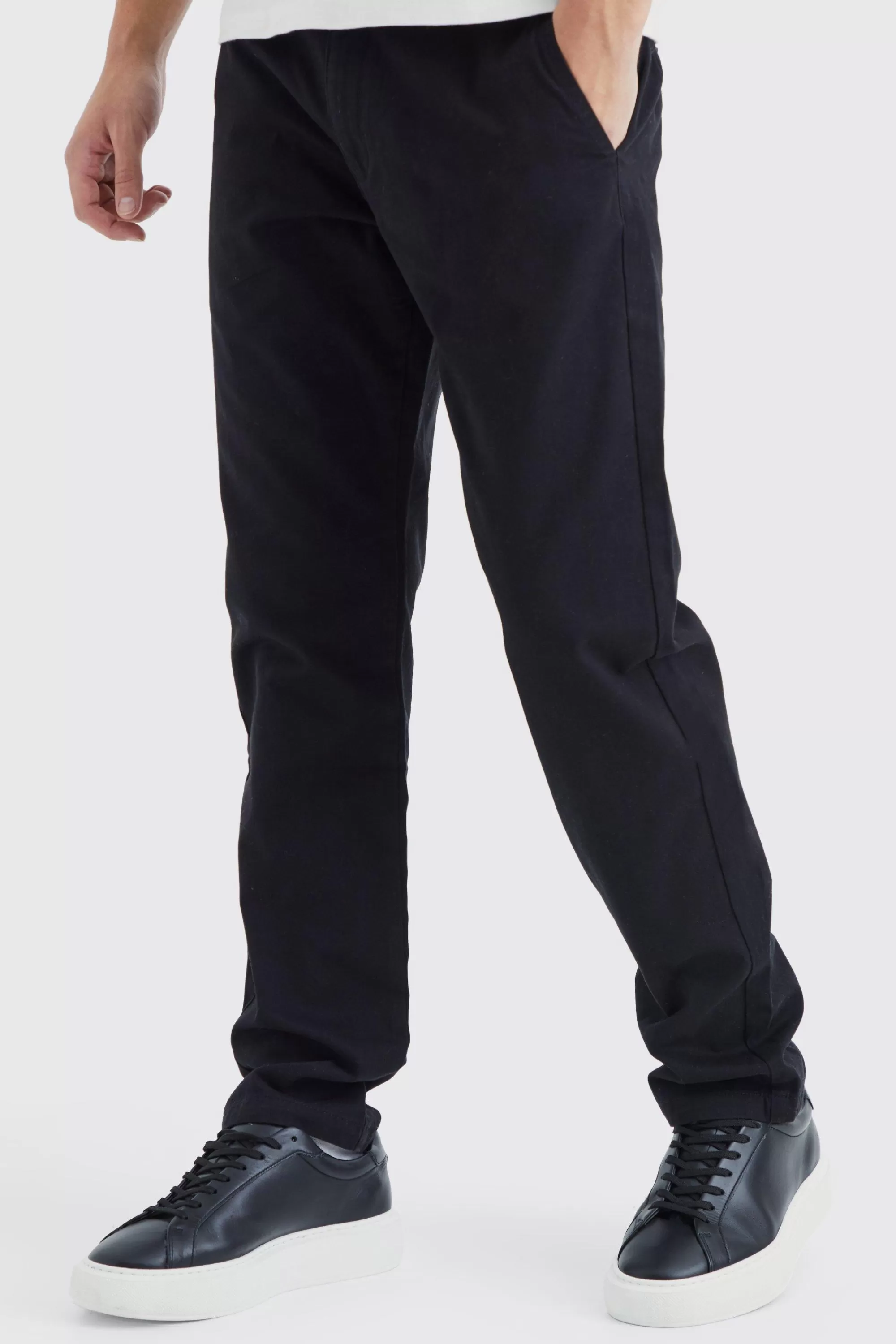 boohooMAN Fixed Waist Slim Chino Trouser | UK